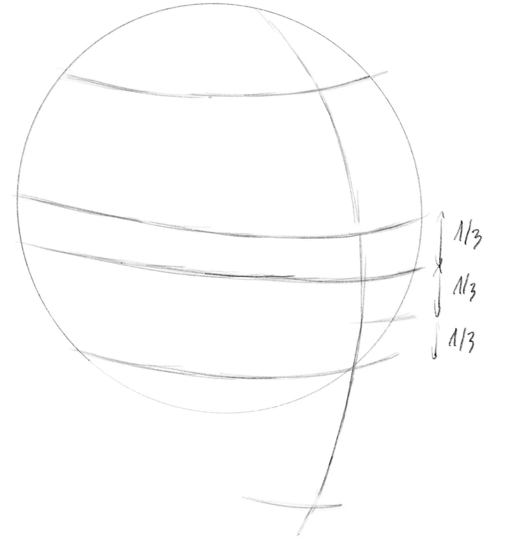 dessiner la courbe des yeux d’un portrait au crayon