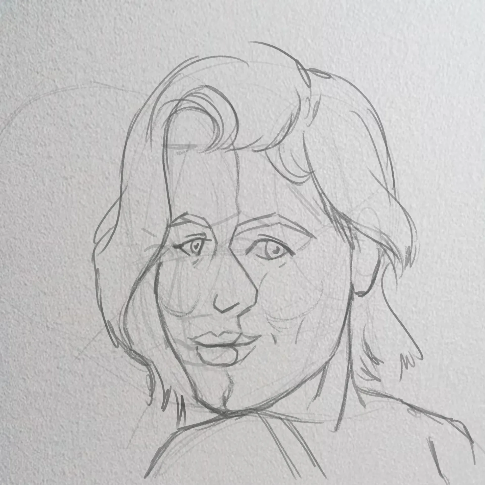 dessiner les cheveux d’un portrait cubiste