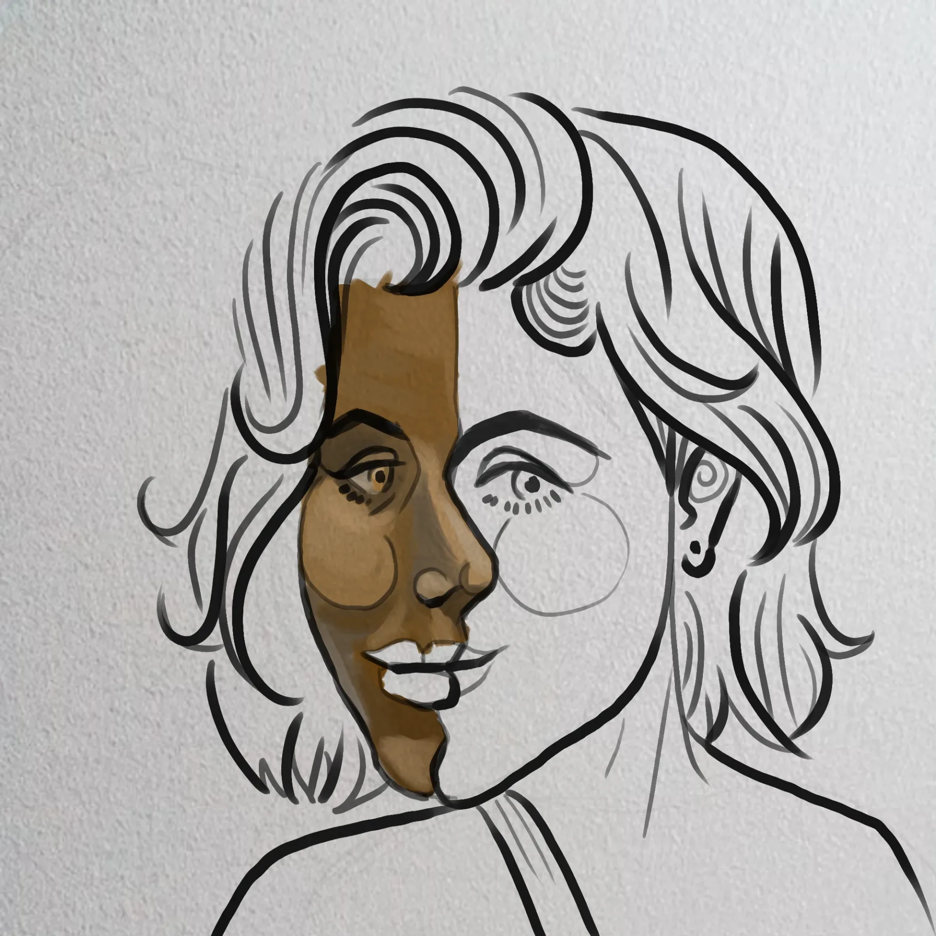 dessiner la couleur d’un portrait cubiste