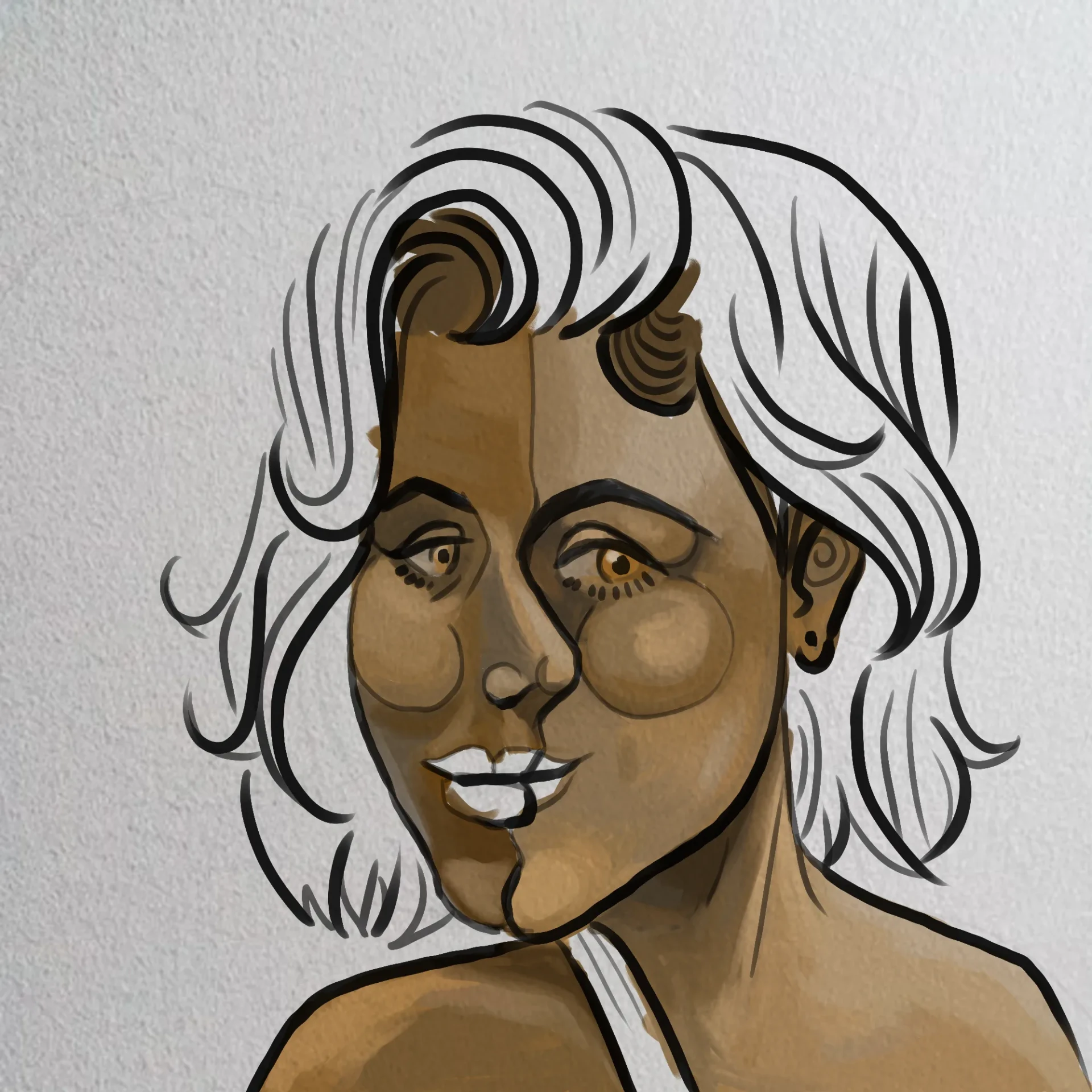 dessiner la peau d’un portrait cubiste