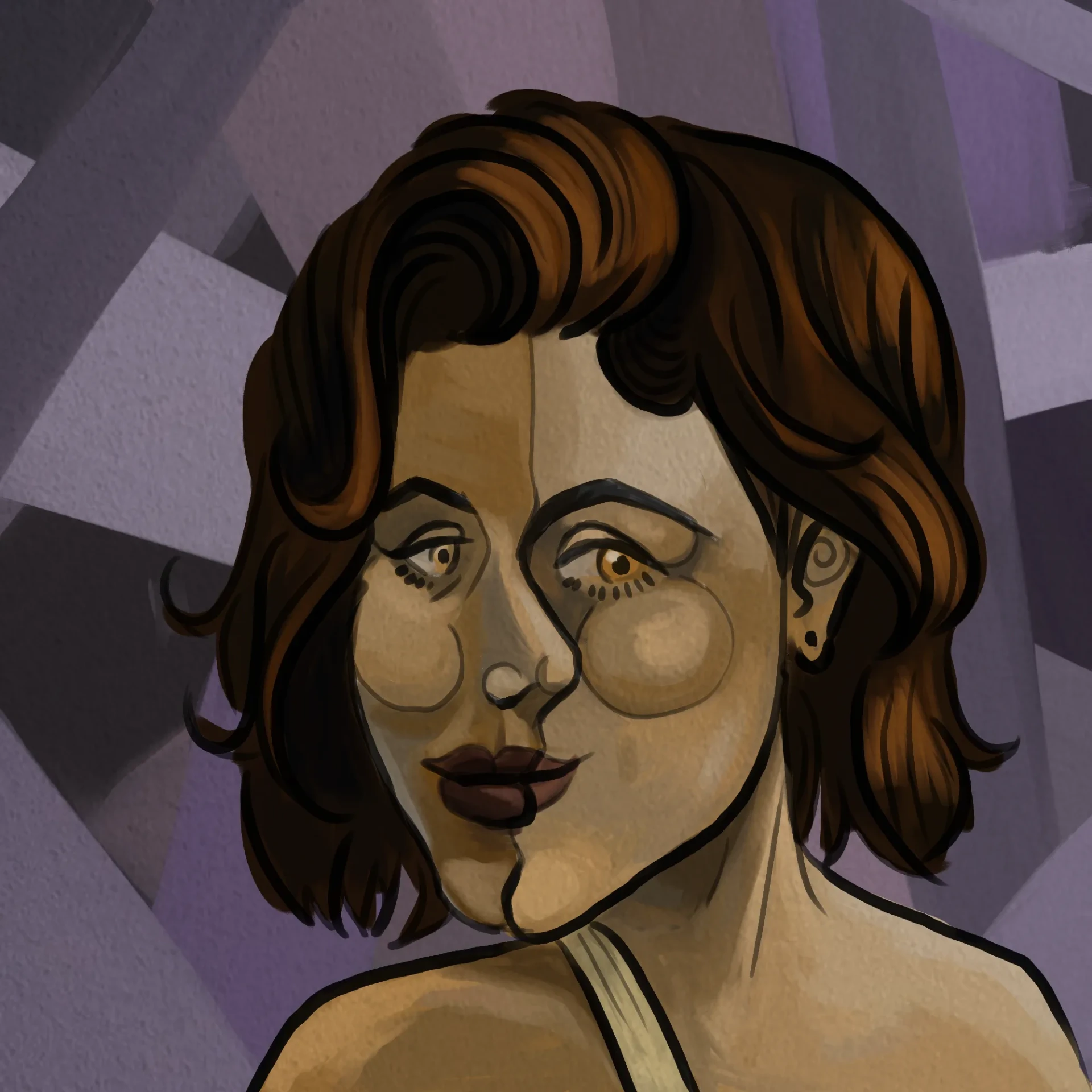 dessin d’un portrait cubiste