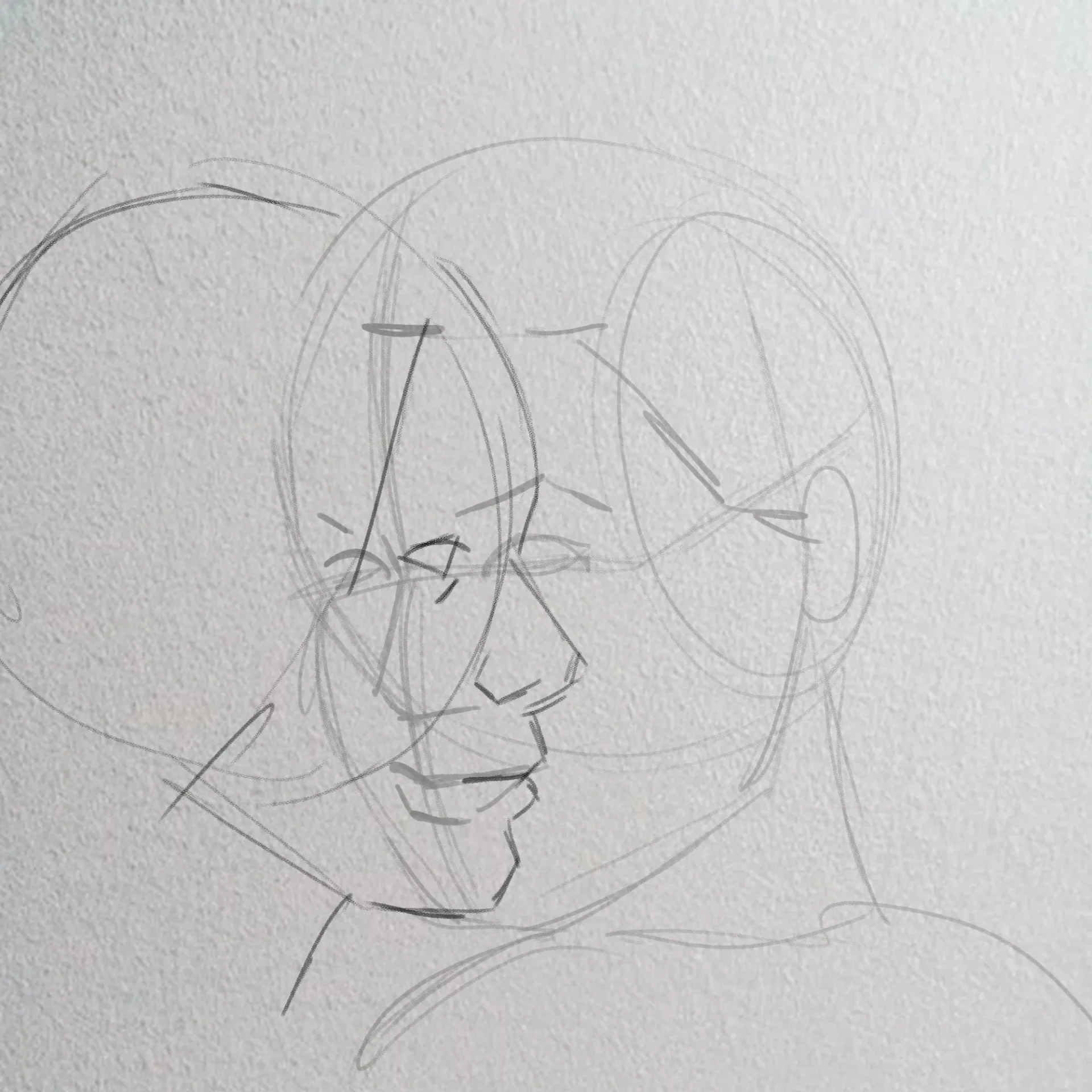 dessiner la structure d’un portrait cubiste