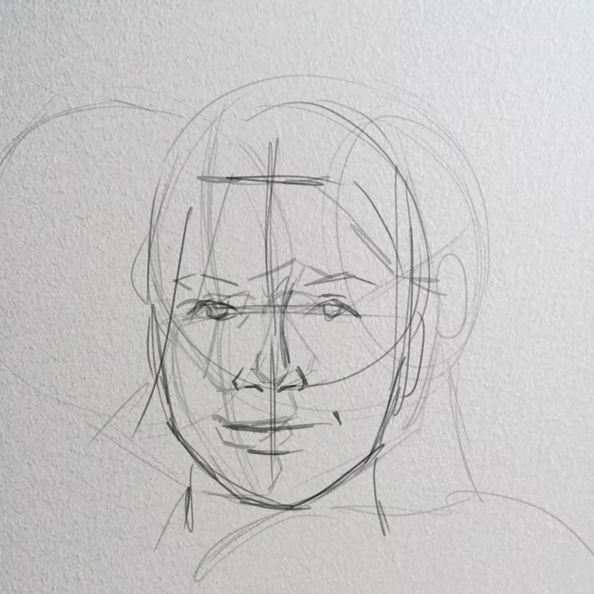 superposer les vues du dessin d’un portrait cubiste