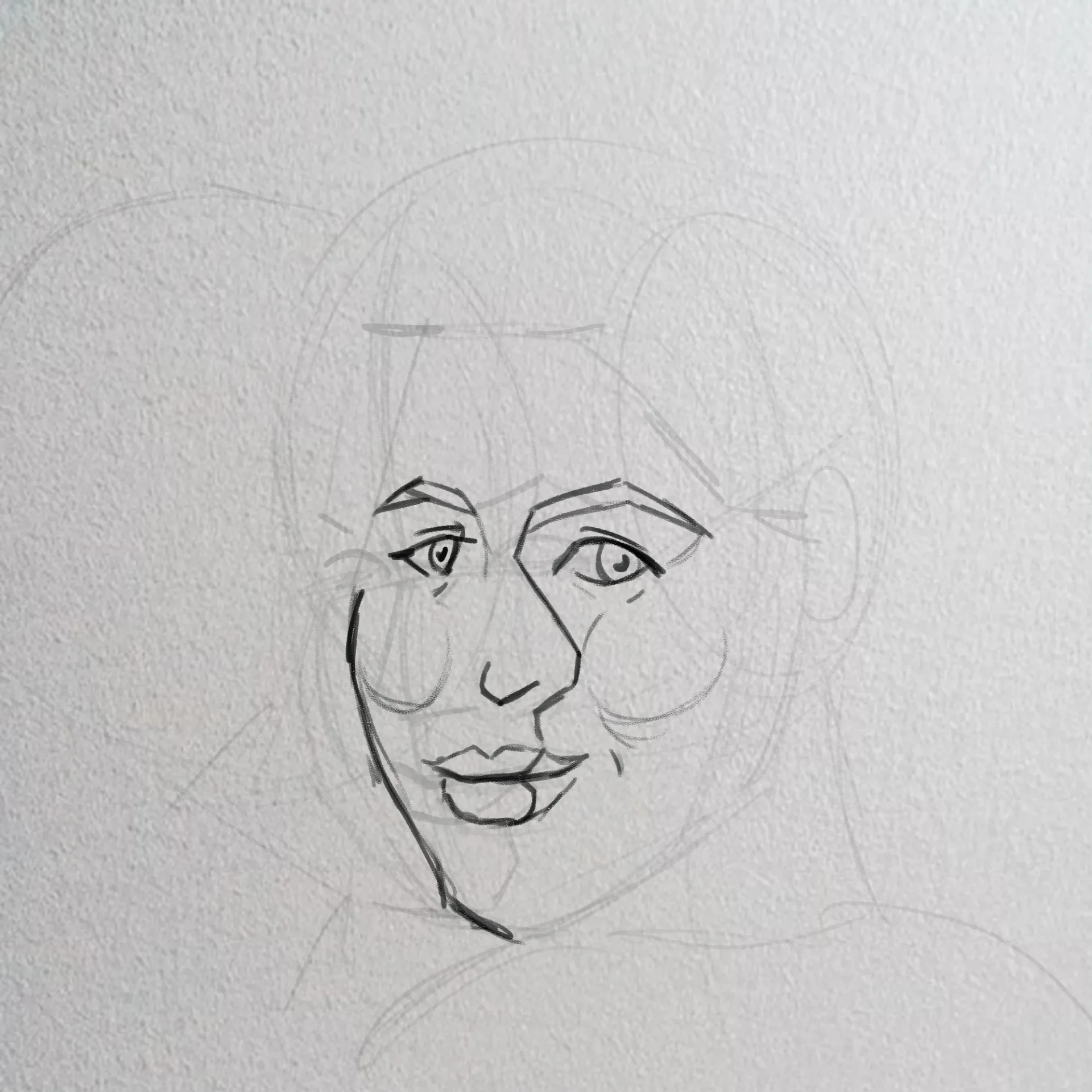 dessiner les volumes d’un portrait cubiste