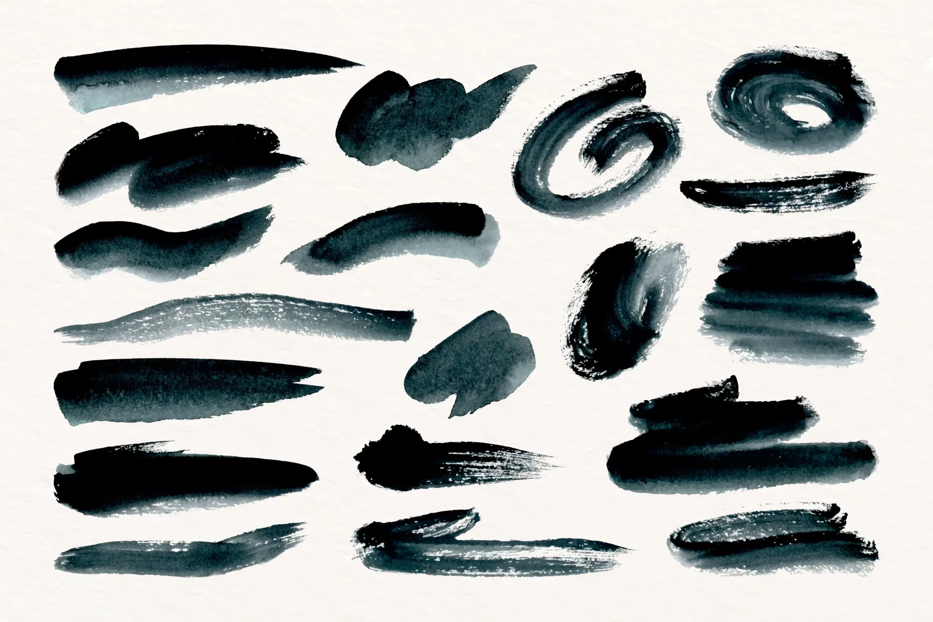 the gradients in Indian ink