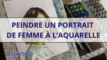 Ein Porträt einer Frau in Aquarell malen