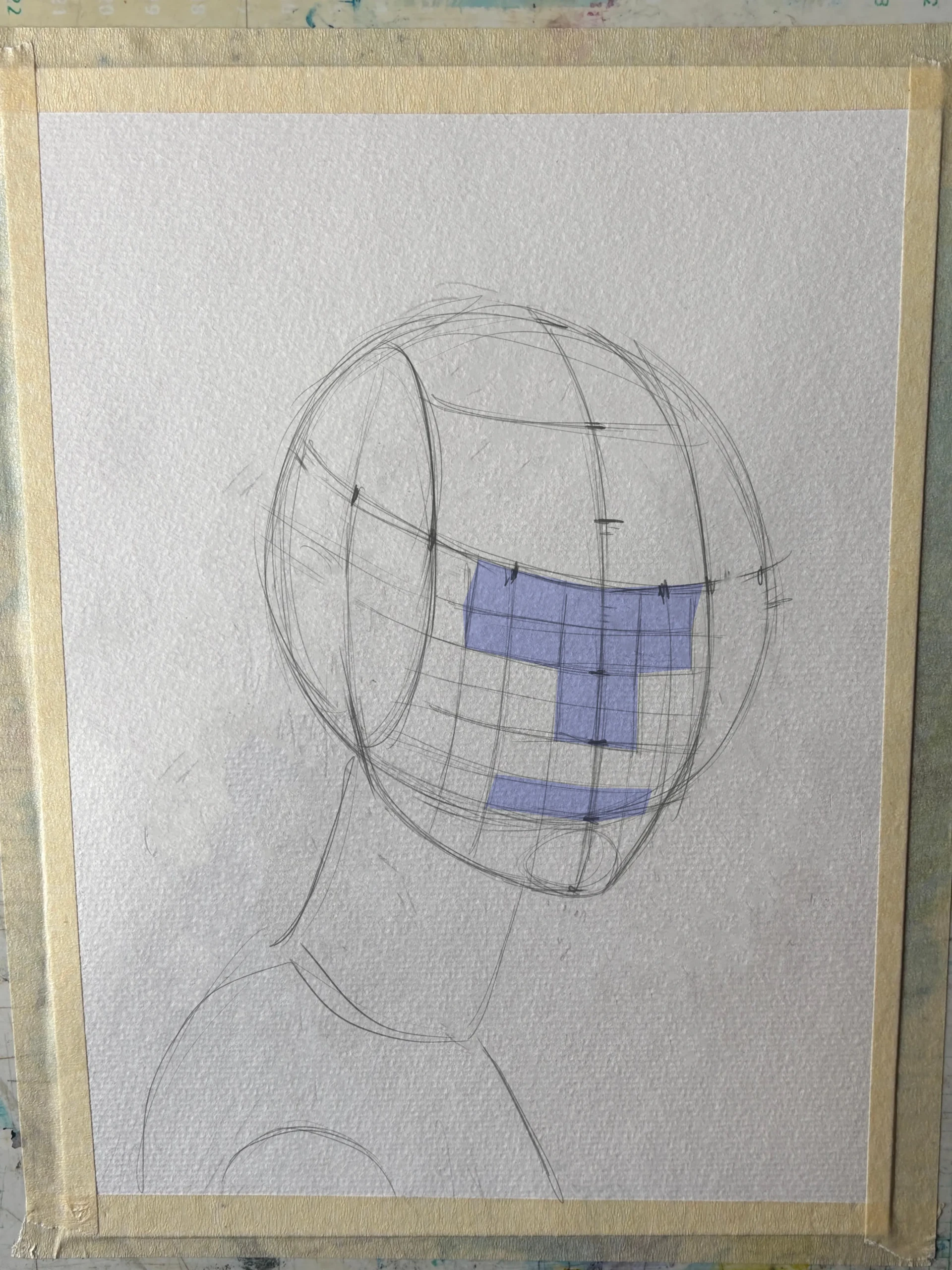 dessiner les traits du visage d’un portrait de femme