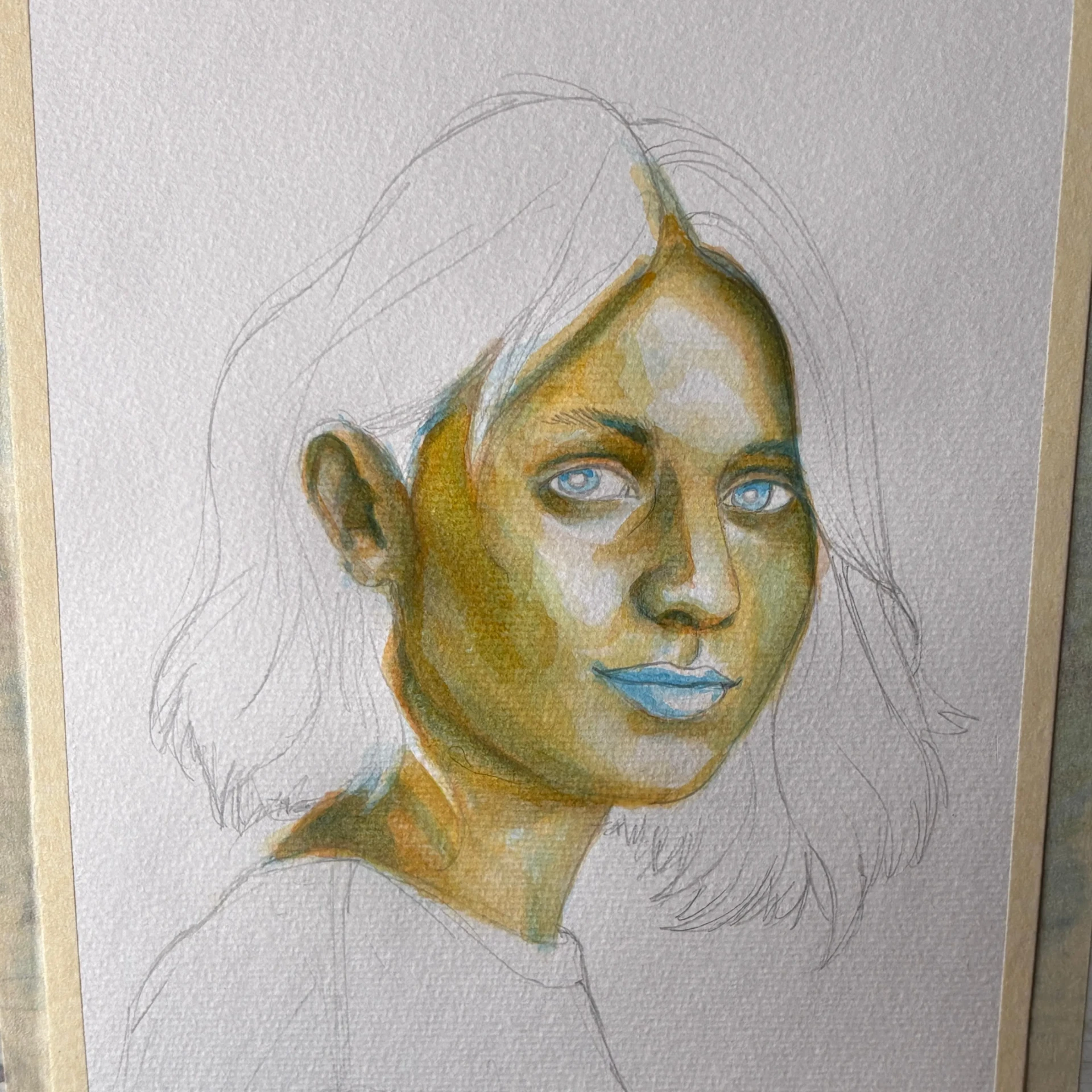 ajouter les blancs au portrait de femme à l’aquarelle
