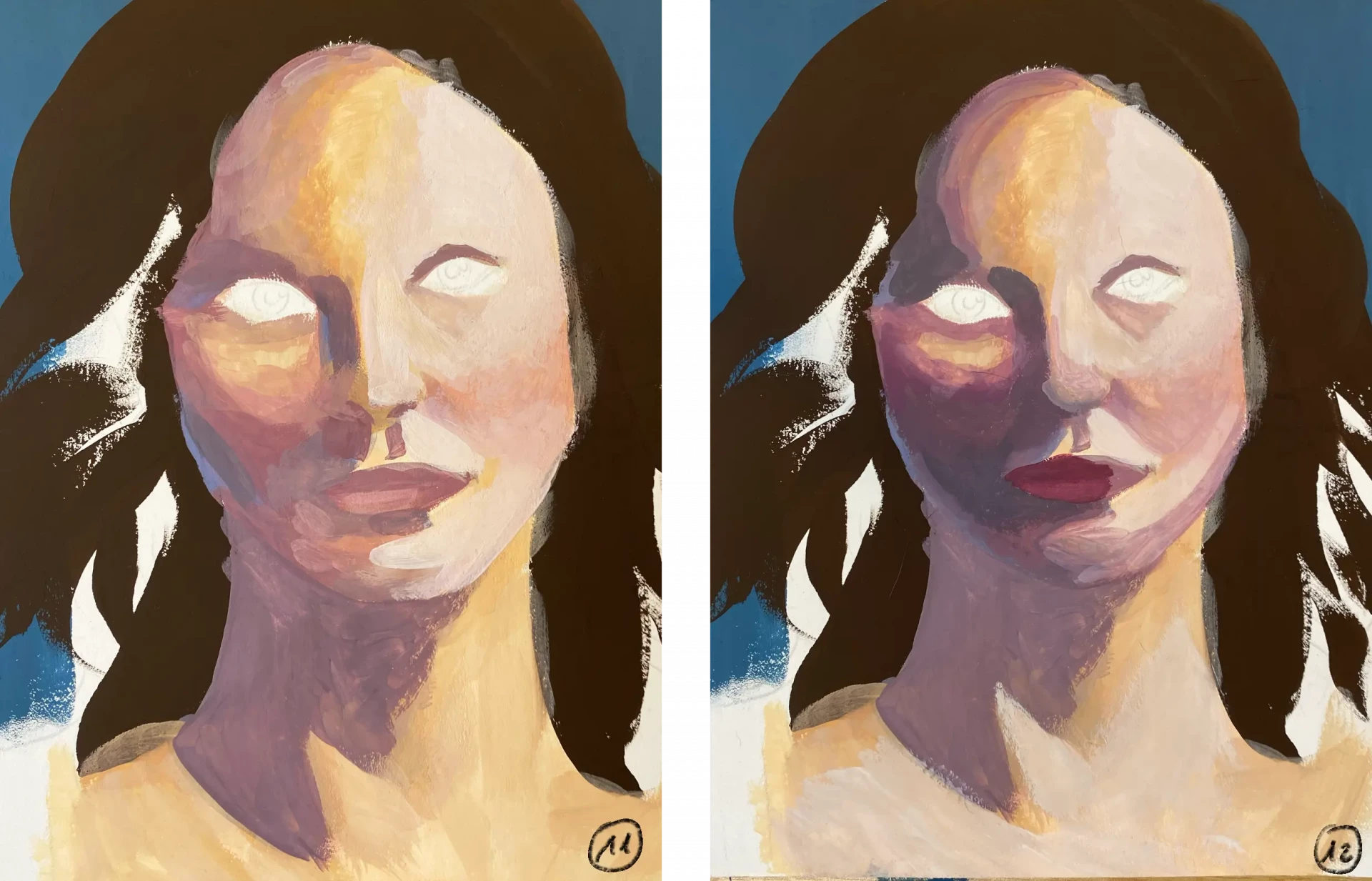 peindre les contrastes d’un portrait à la gouache