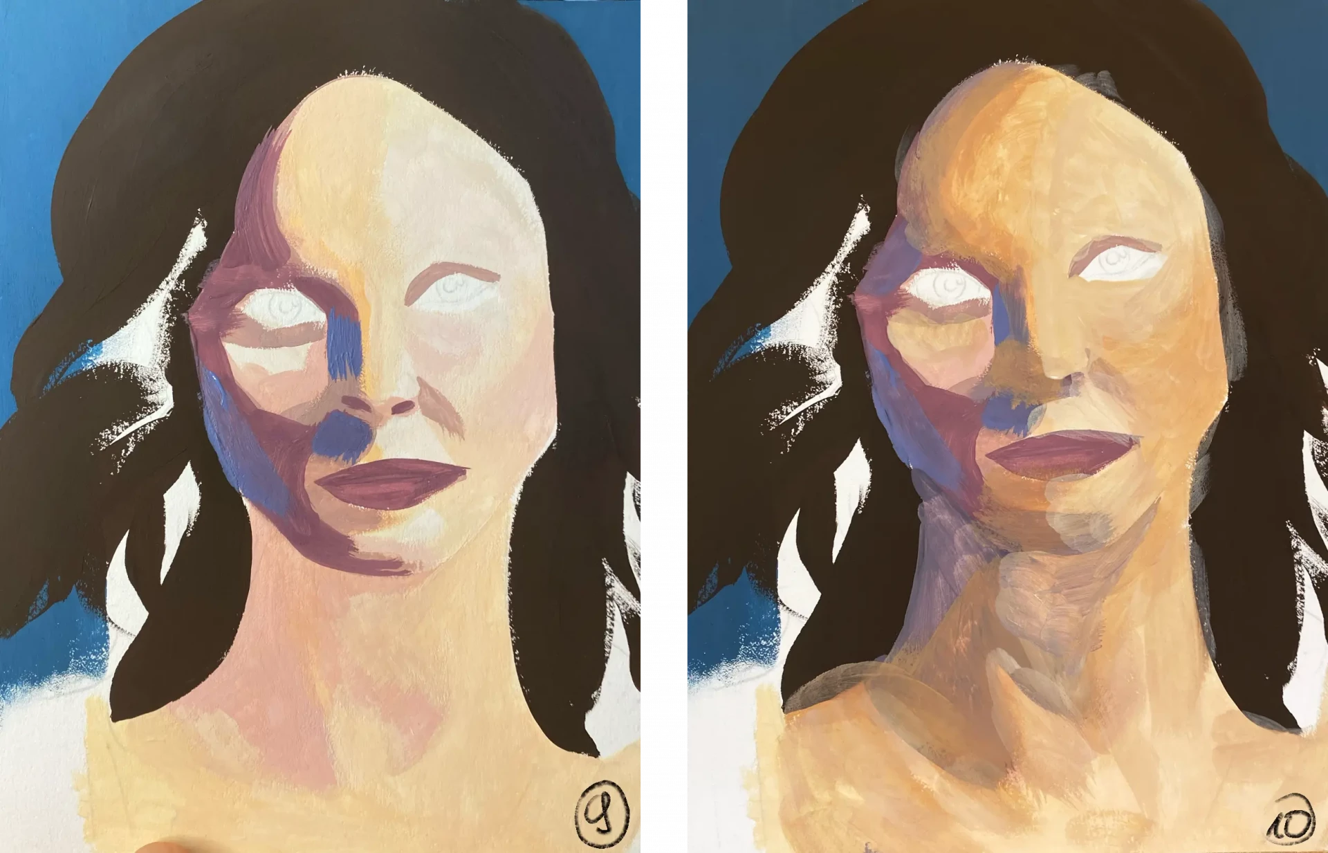 peindre les couleurs d’un portrait à la gouache