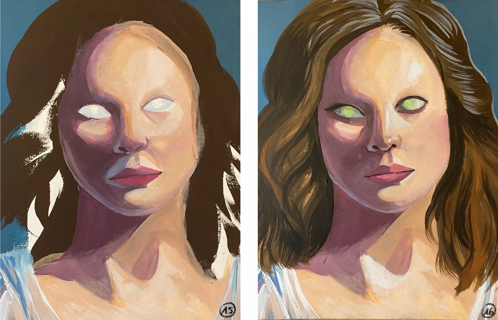 peindre les détails d’un portrait à la gouache