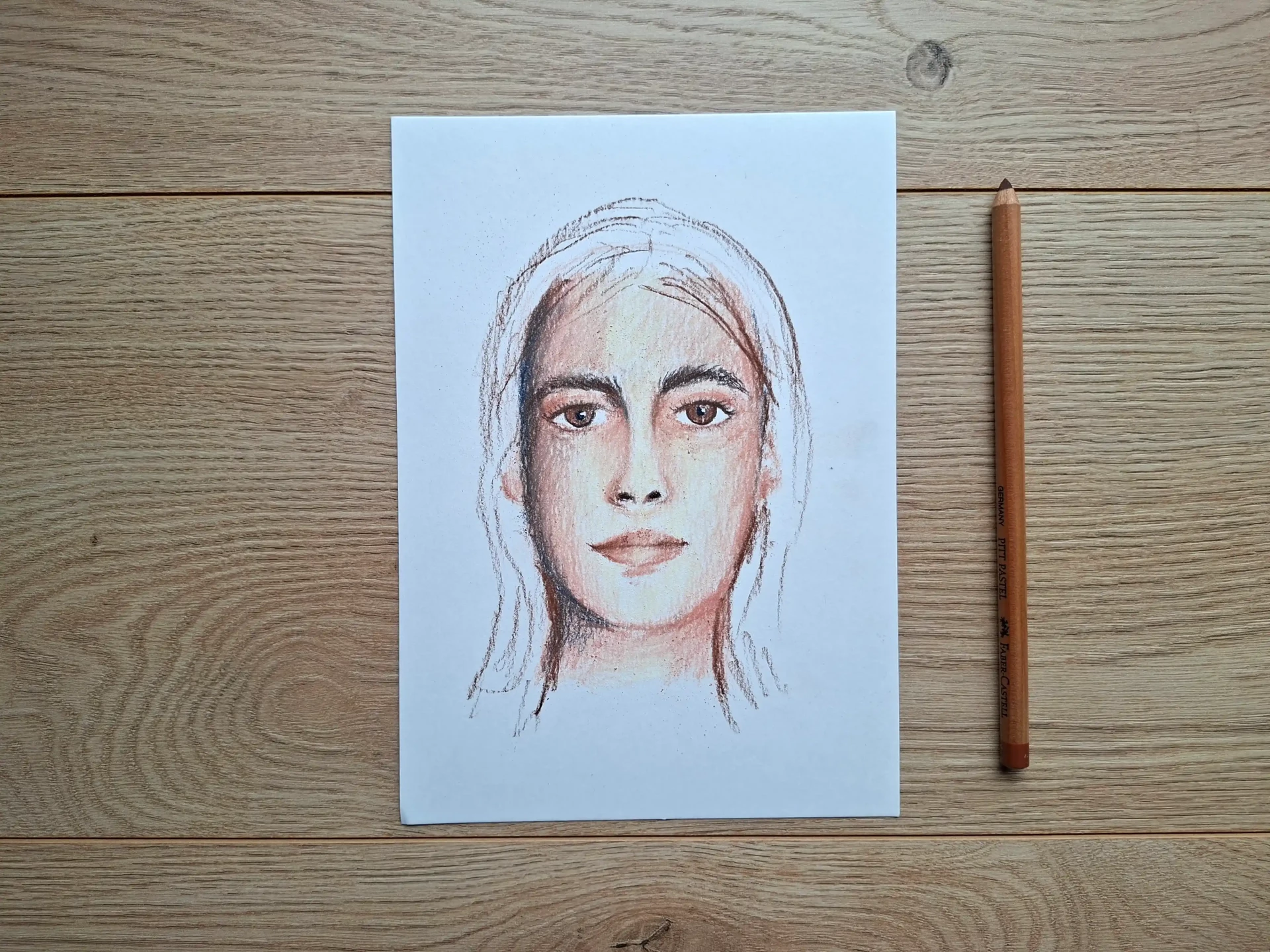 dessiner les cheveux d’un portrait au pastel sec