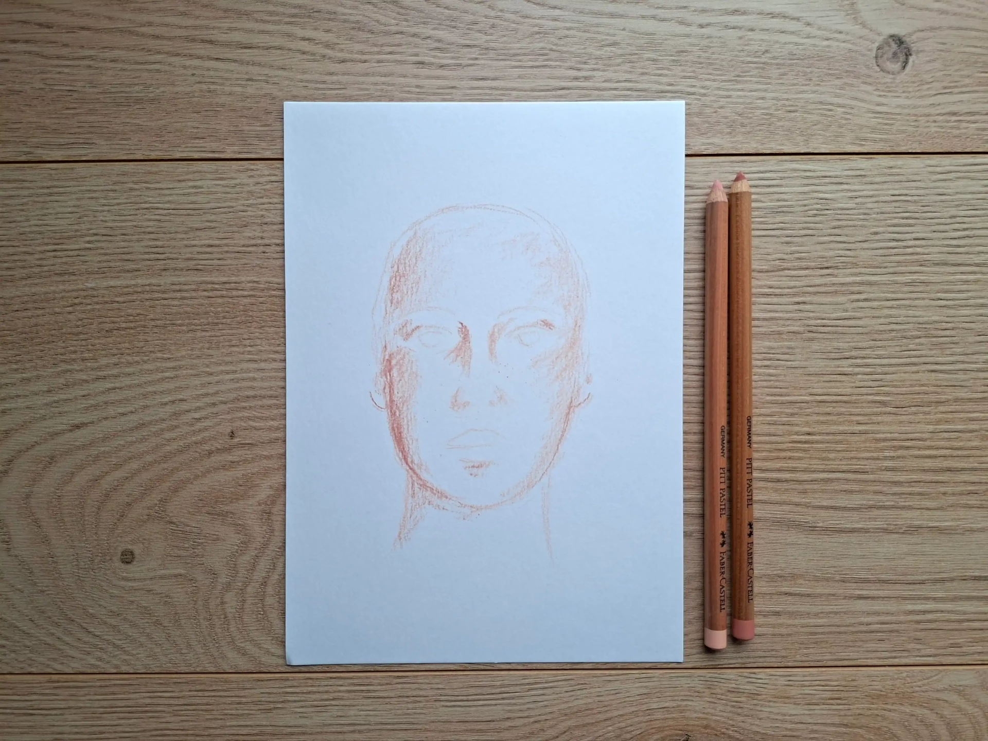 dessiner les ombres d’un portrait au pastel sec