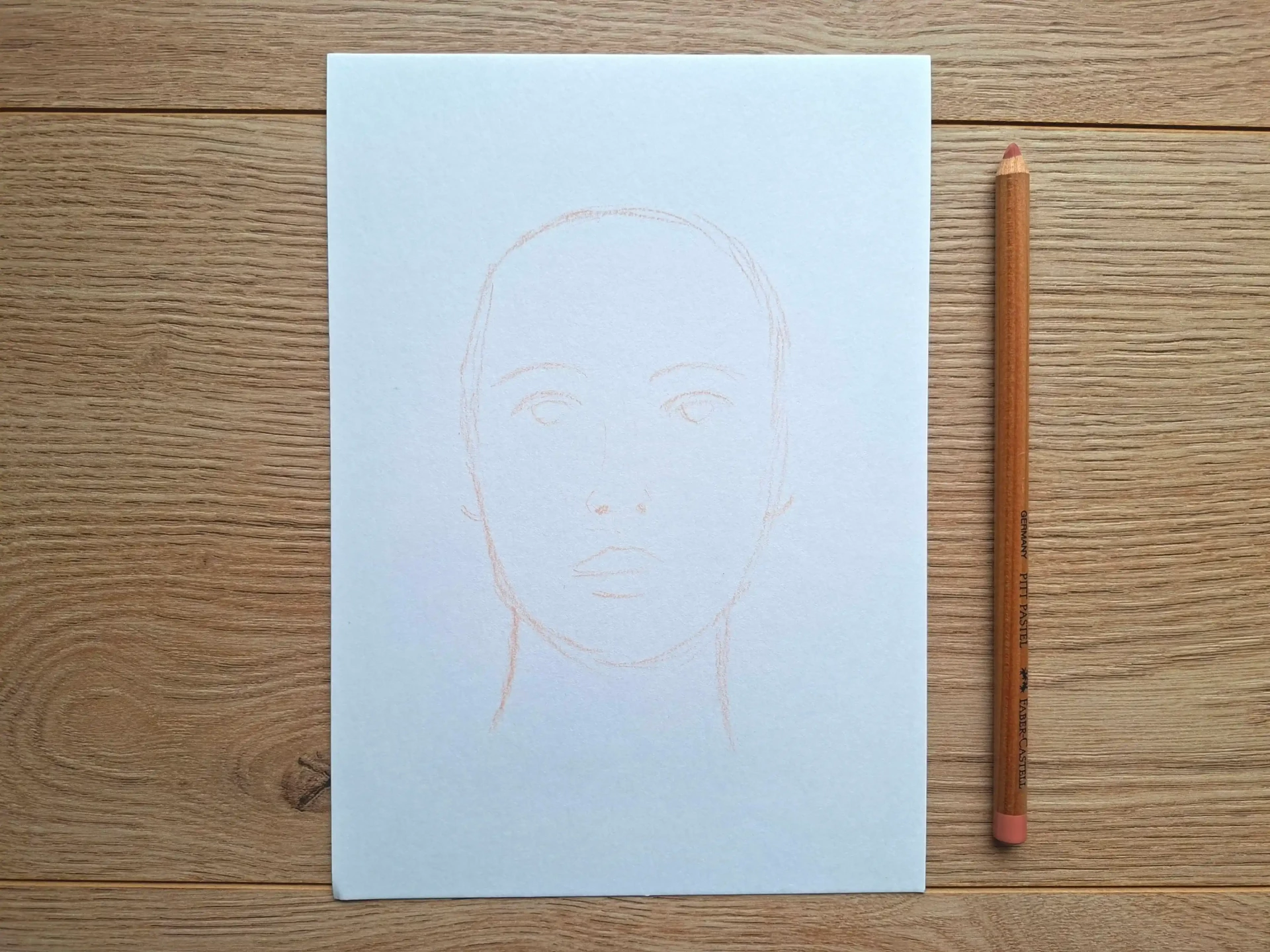 dessiner la structure d’un portrait au pastel sec