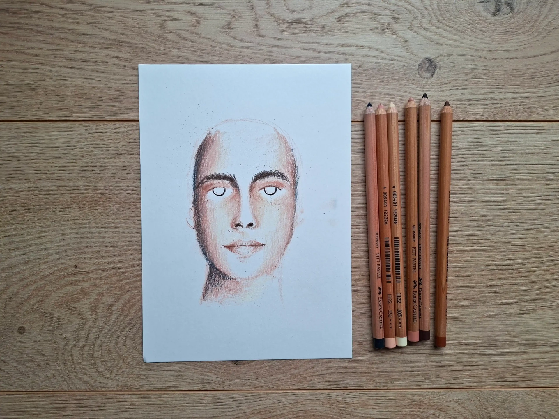 dessiner les yeux d’un portrait au pastel sec
