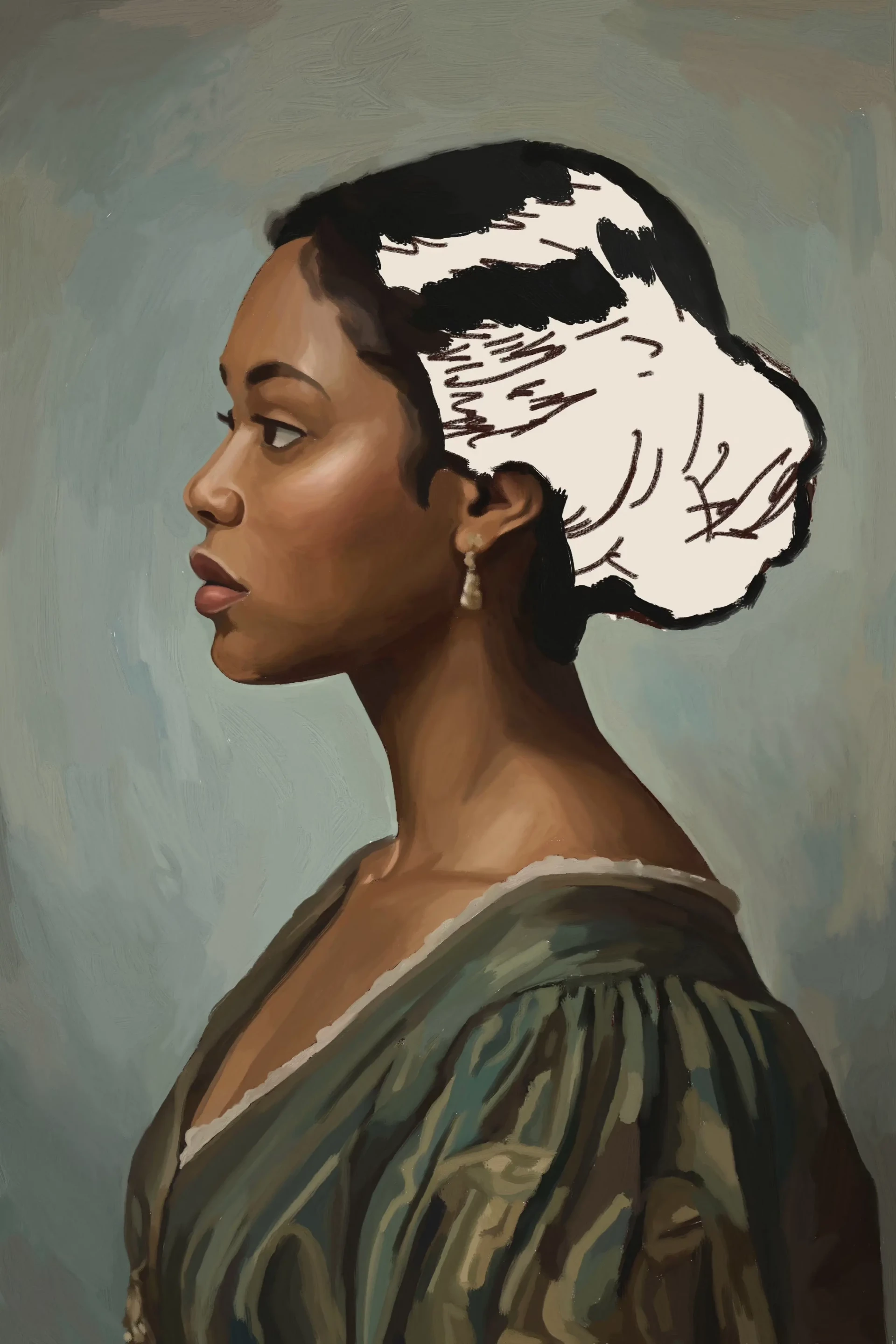 dessiner les cheveux d’un portrait de profil