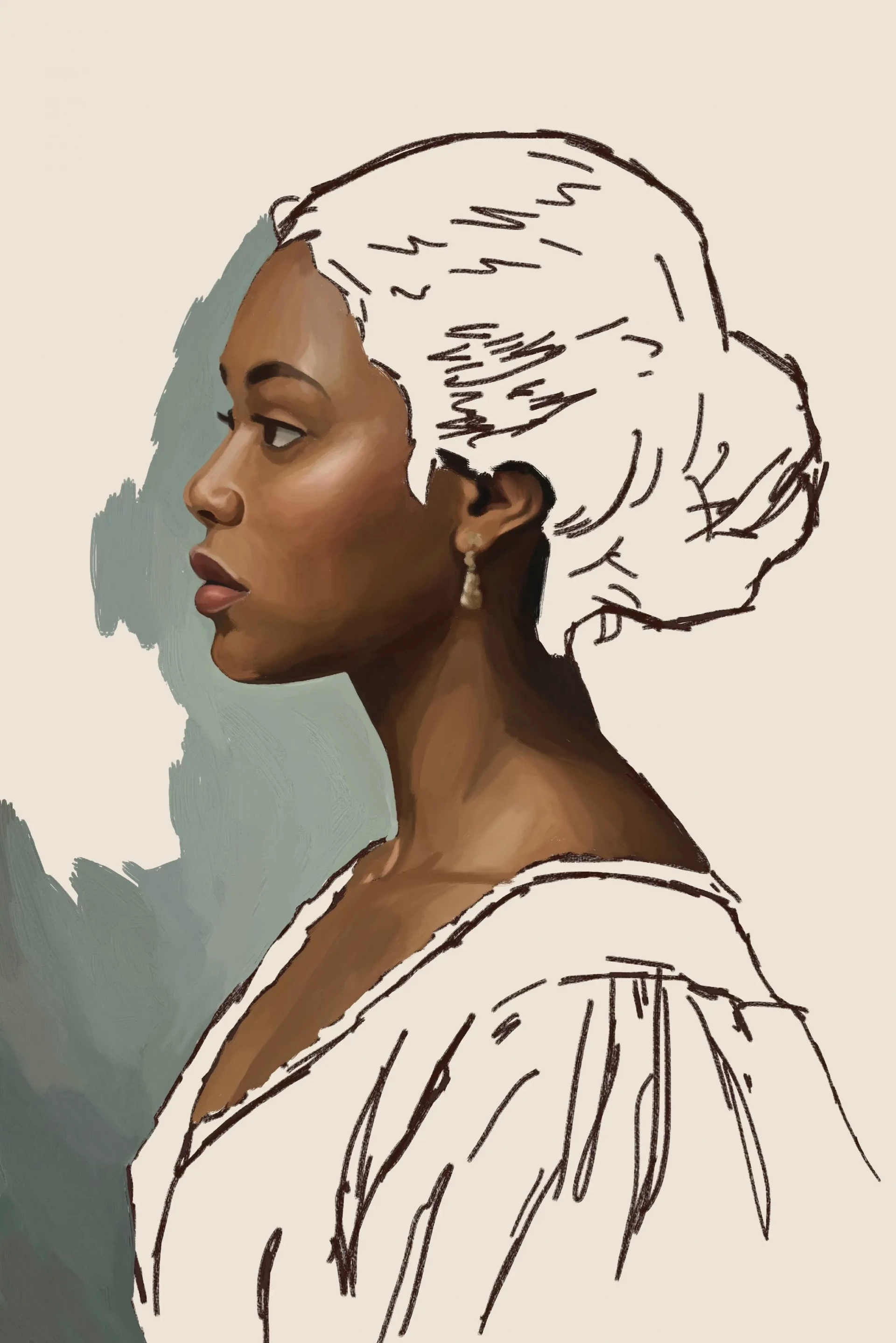 dessiner les contrastes d’un portrait de profil