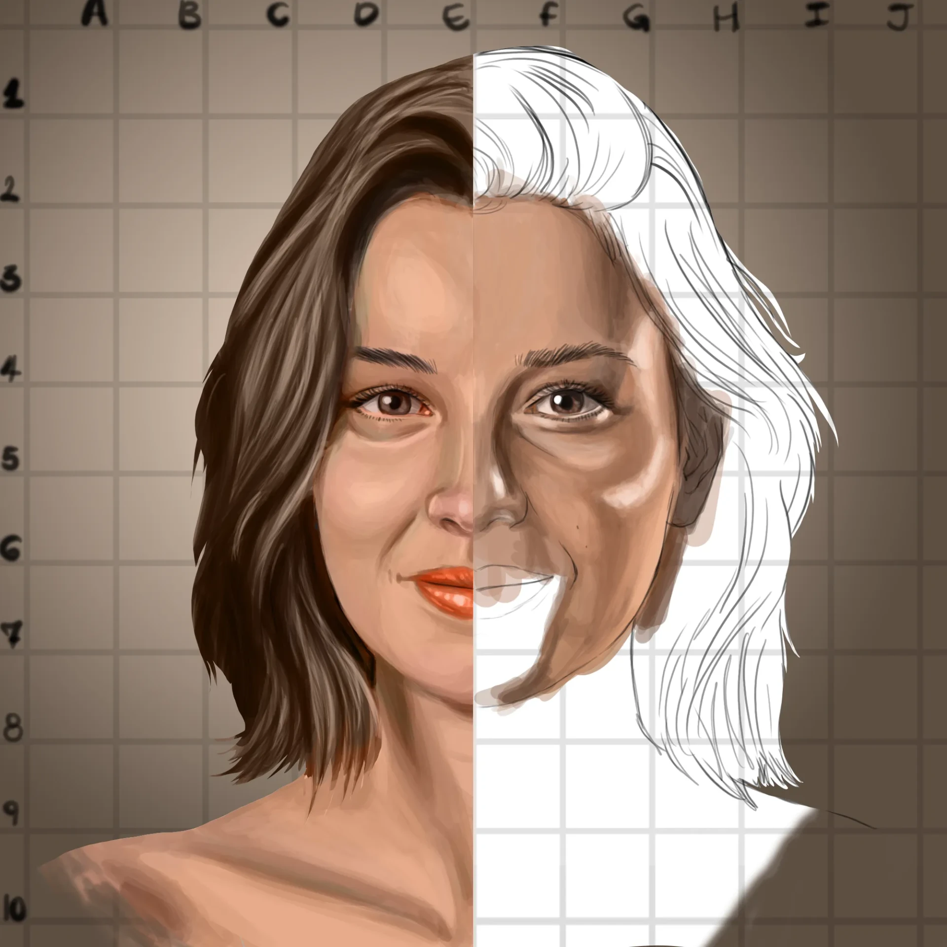 ajouter la couleur alla prima au dessin de portrait réaliste