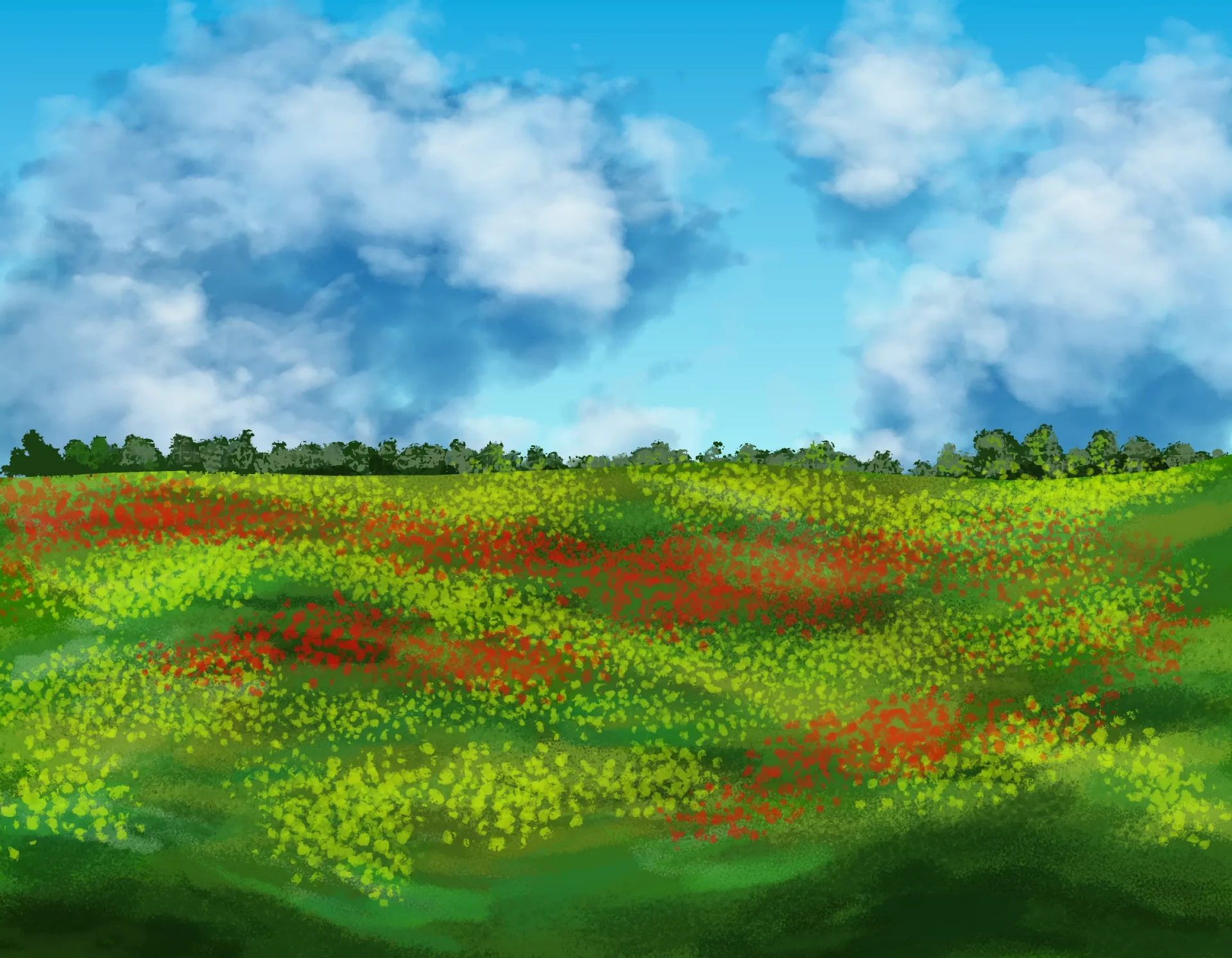 draw the flowers of a meadow