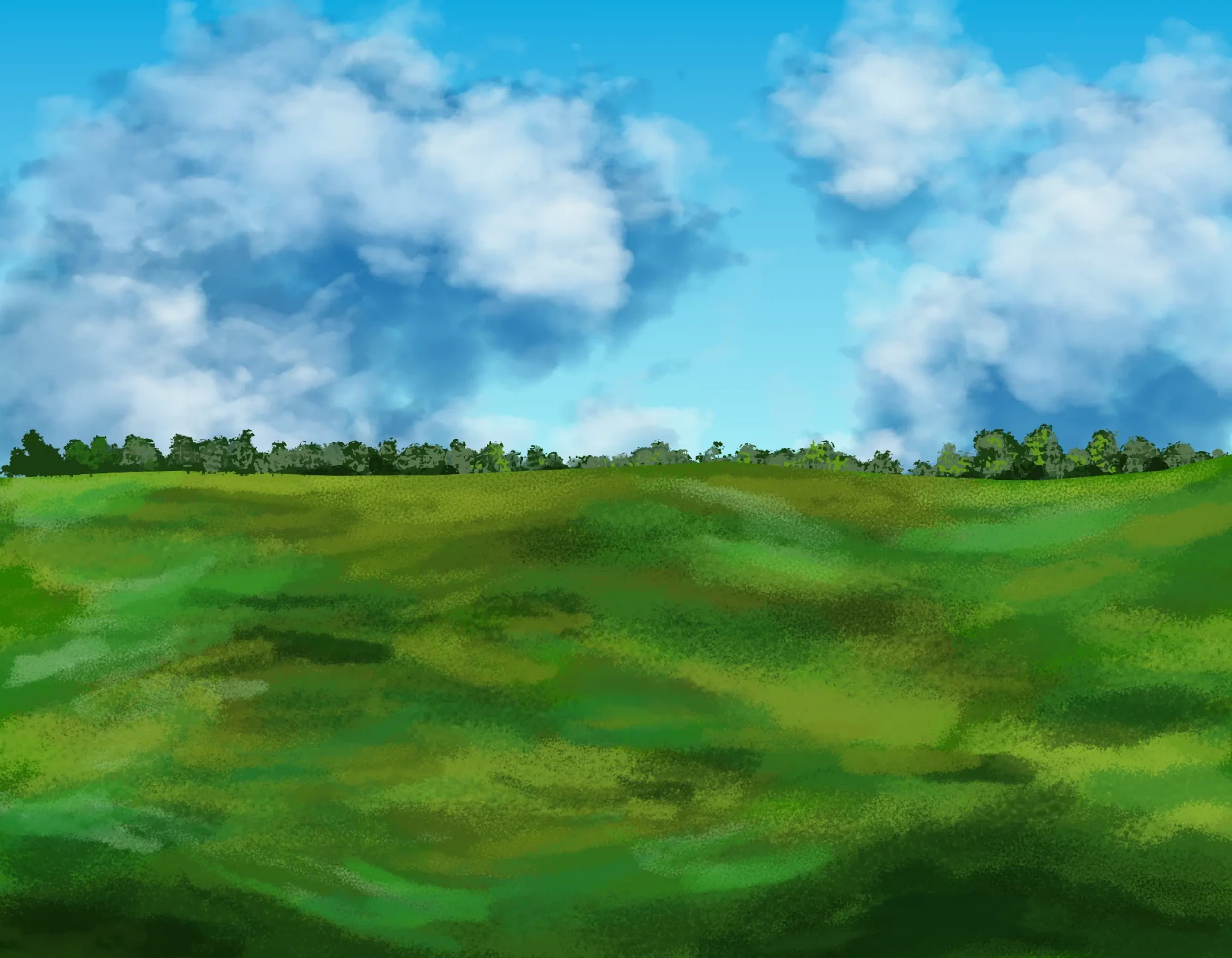 draw the grass of a meadow