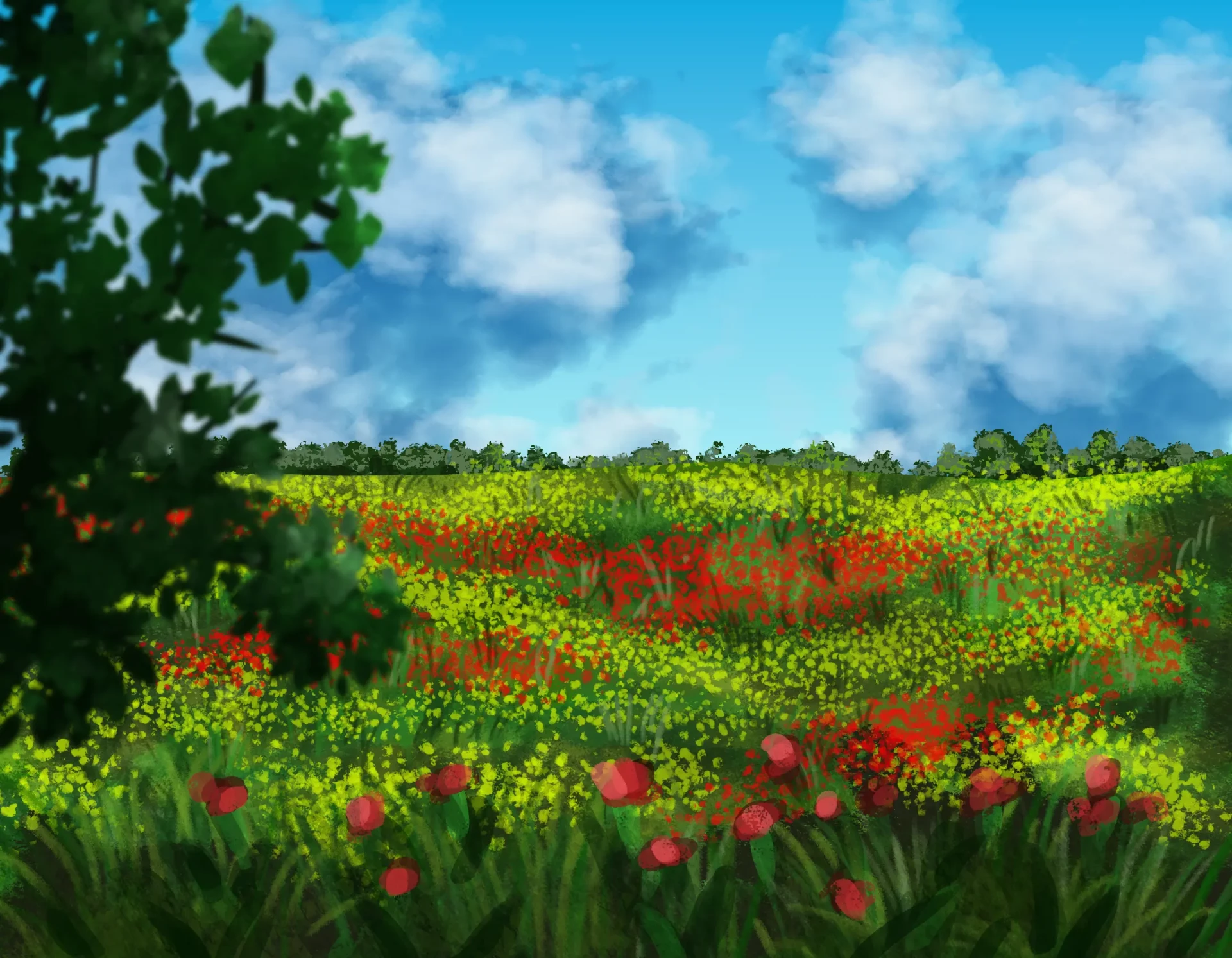 draw the depth of a meadow
