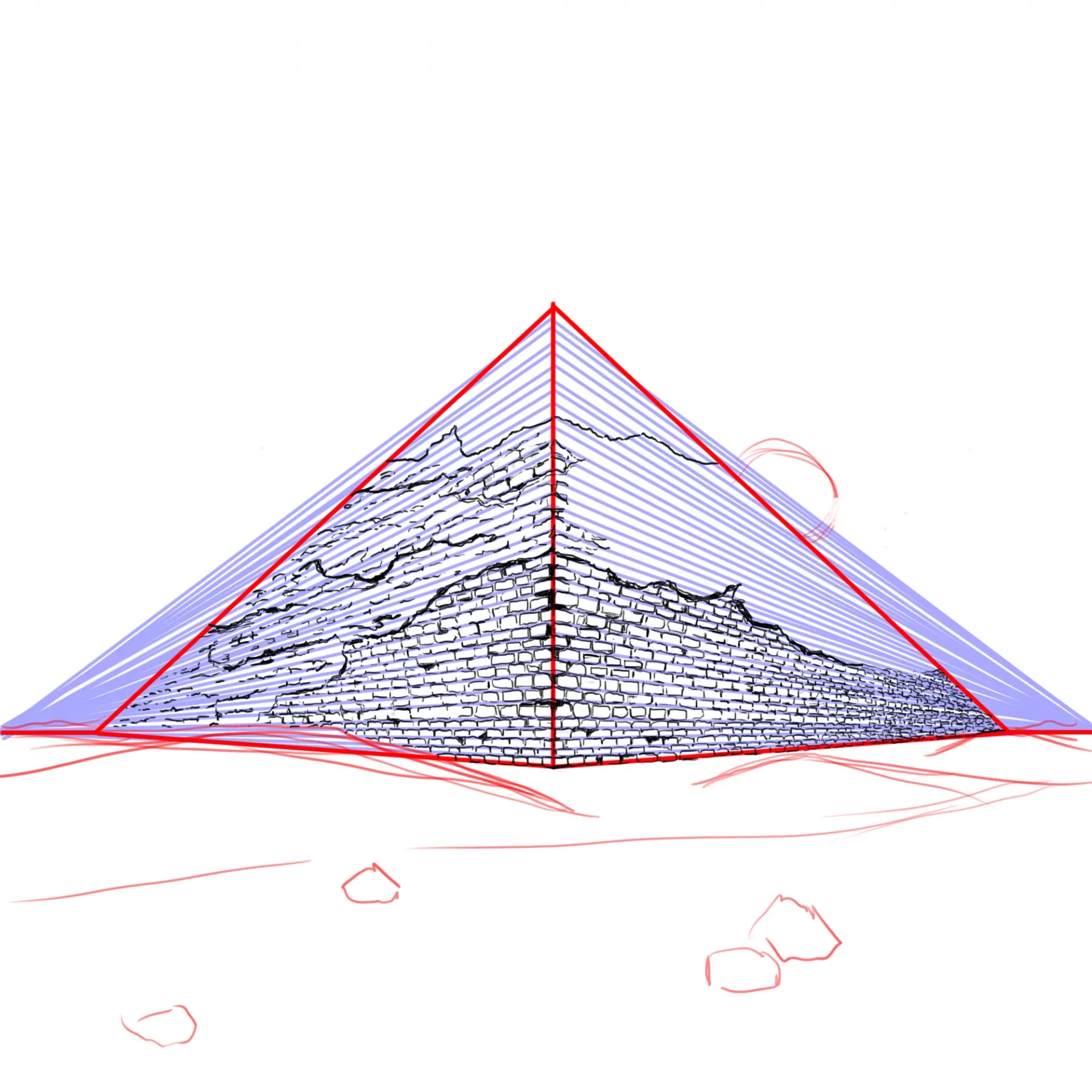 dessiner les contrastes d’une pyramide