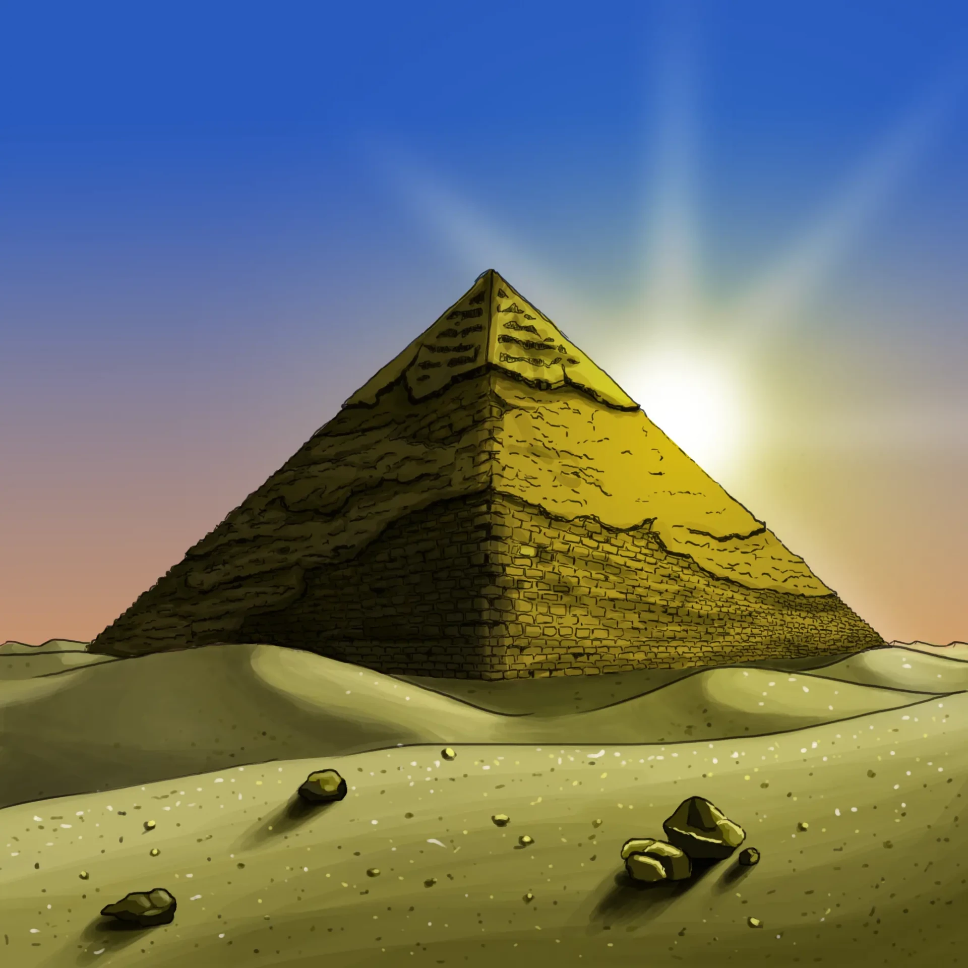 dessiner la couche sombre d’une pyramide
