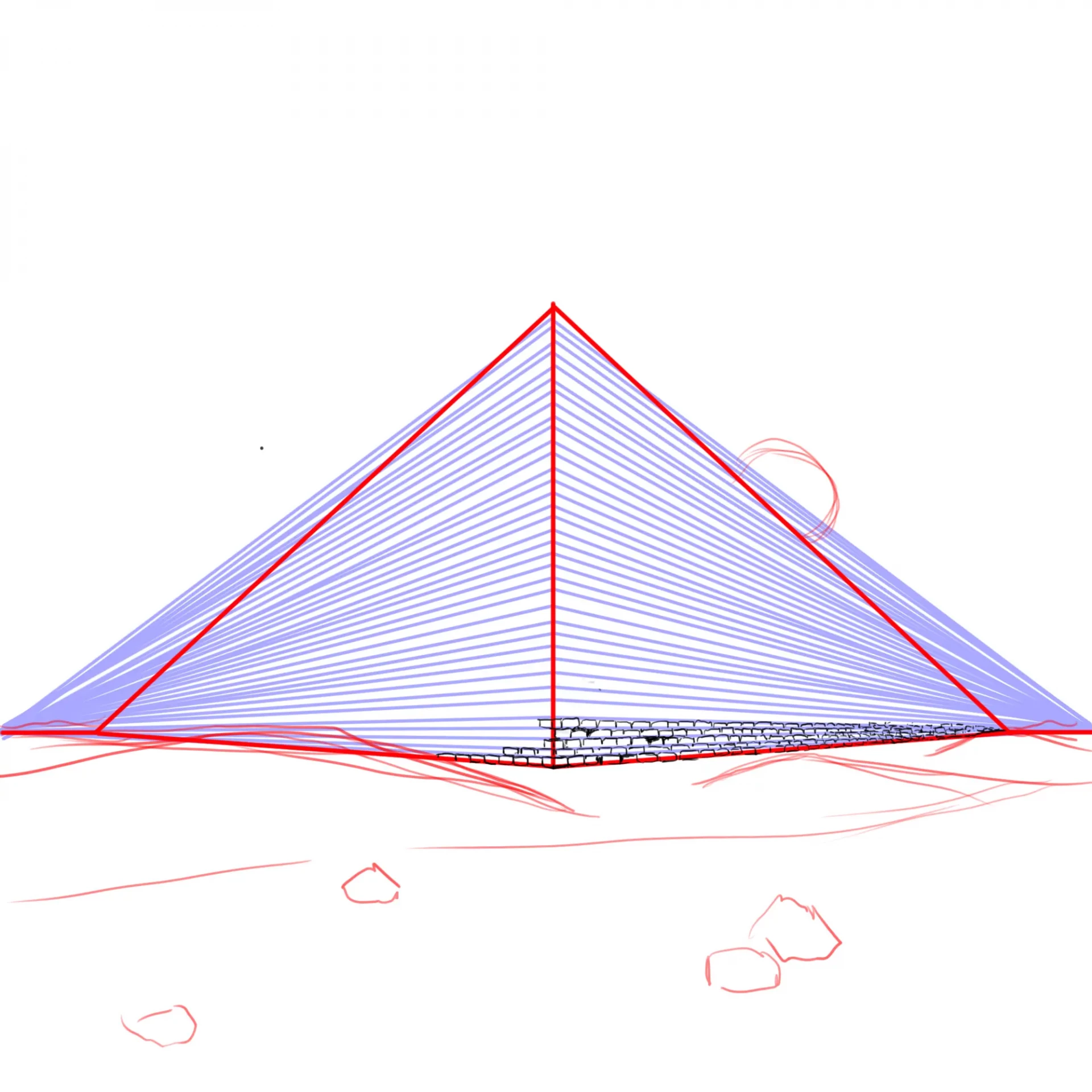 dessiner les formes d’une pyramide
