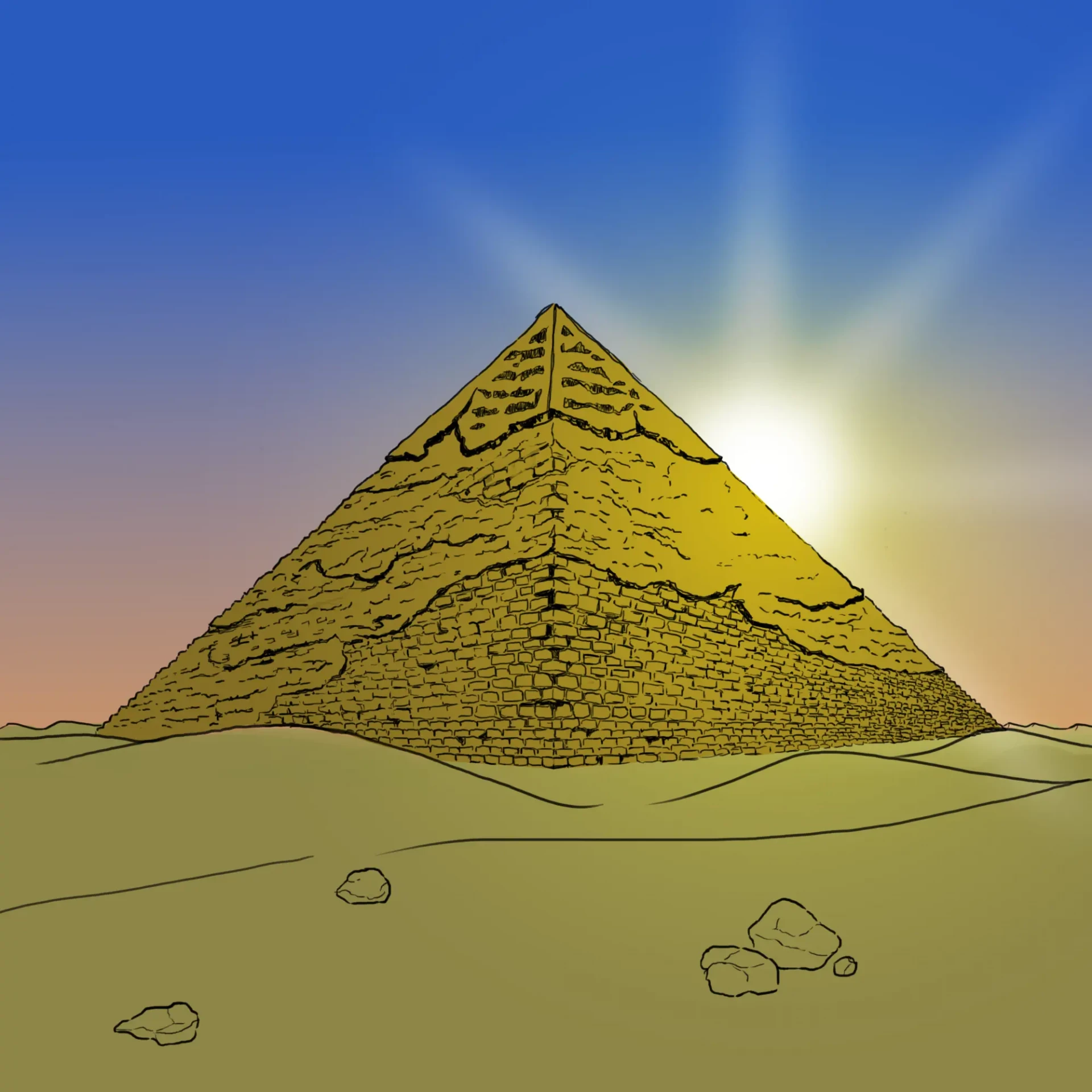 ajouter la lumière au dessin d’une pyramide