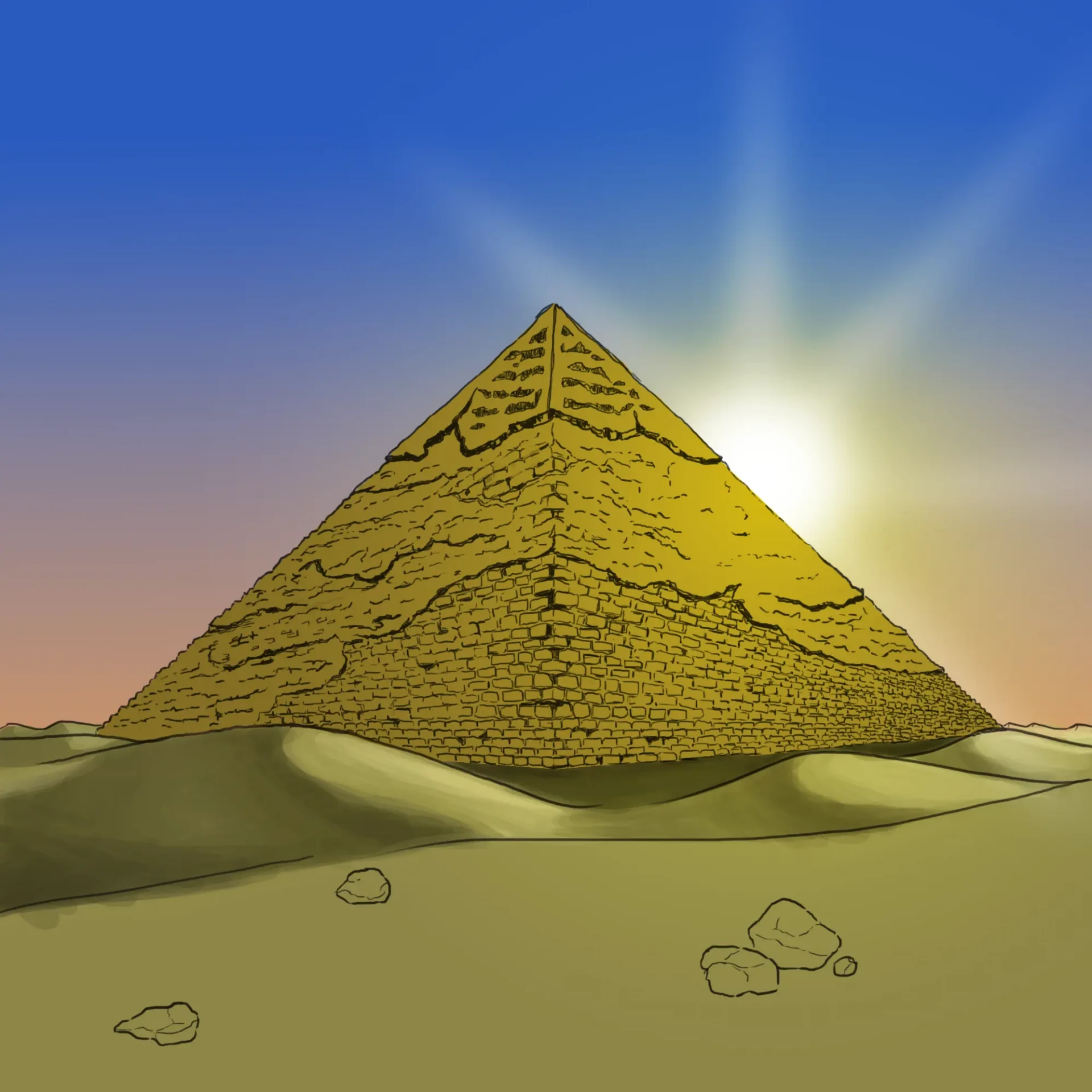 dessiner les ombres d’une pyramide