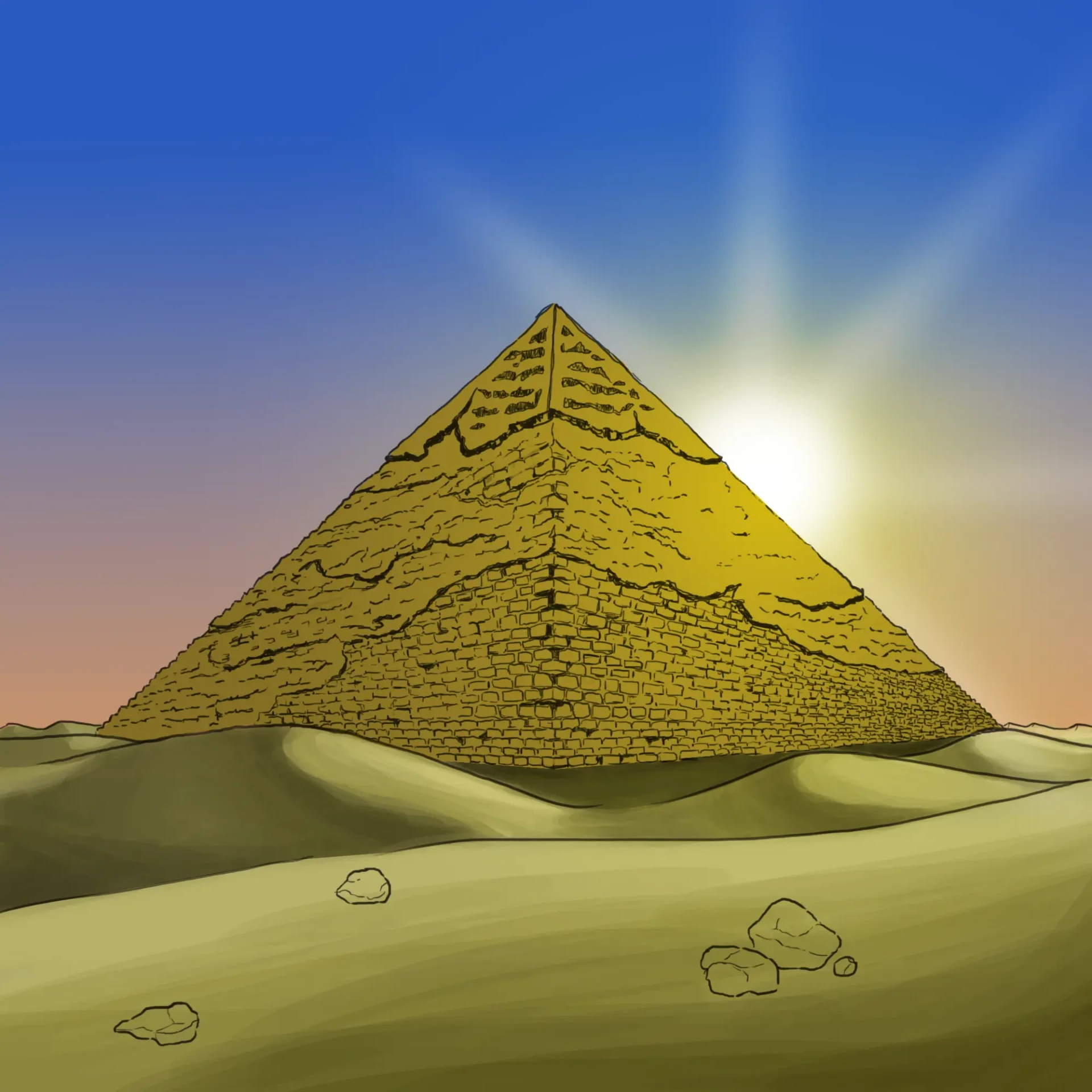 dessiner le premier plan d’une pyramide