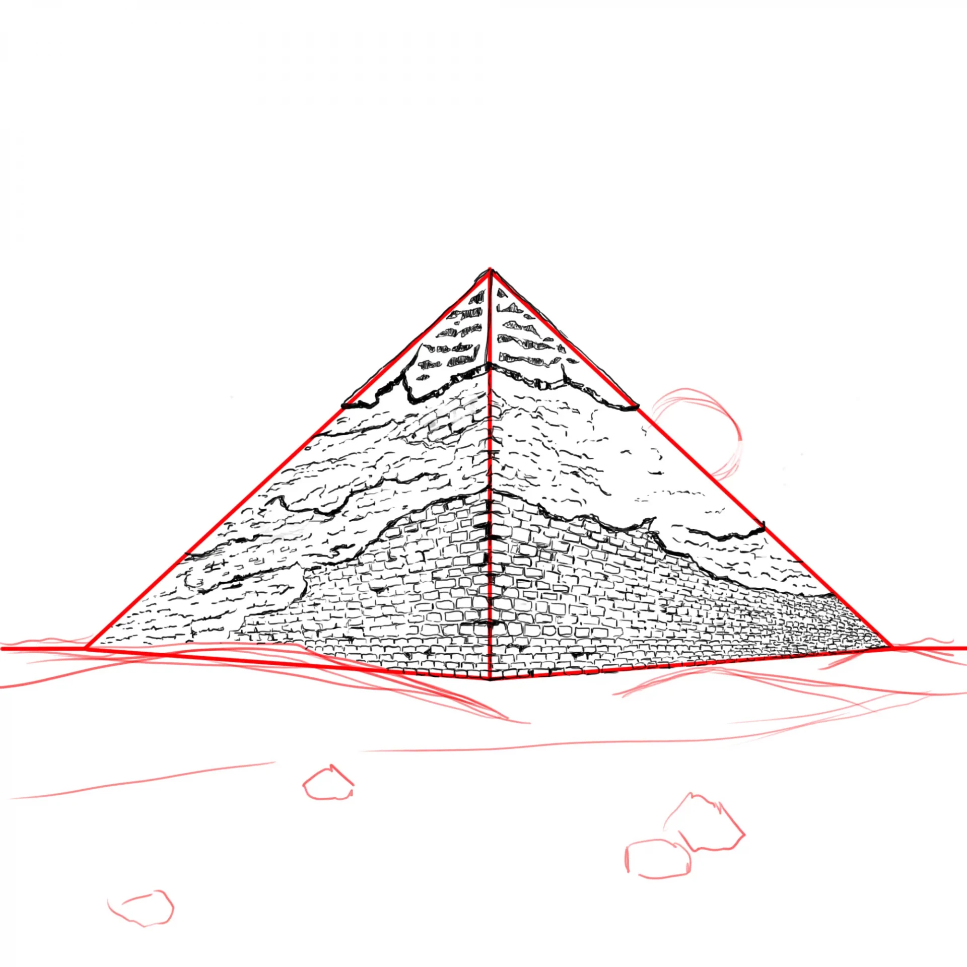 dessiner la seconde face d’une pyramide