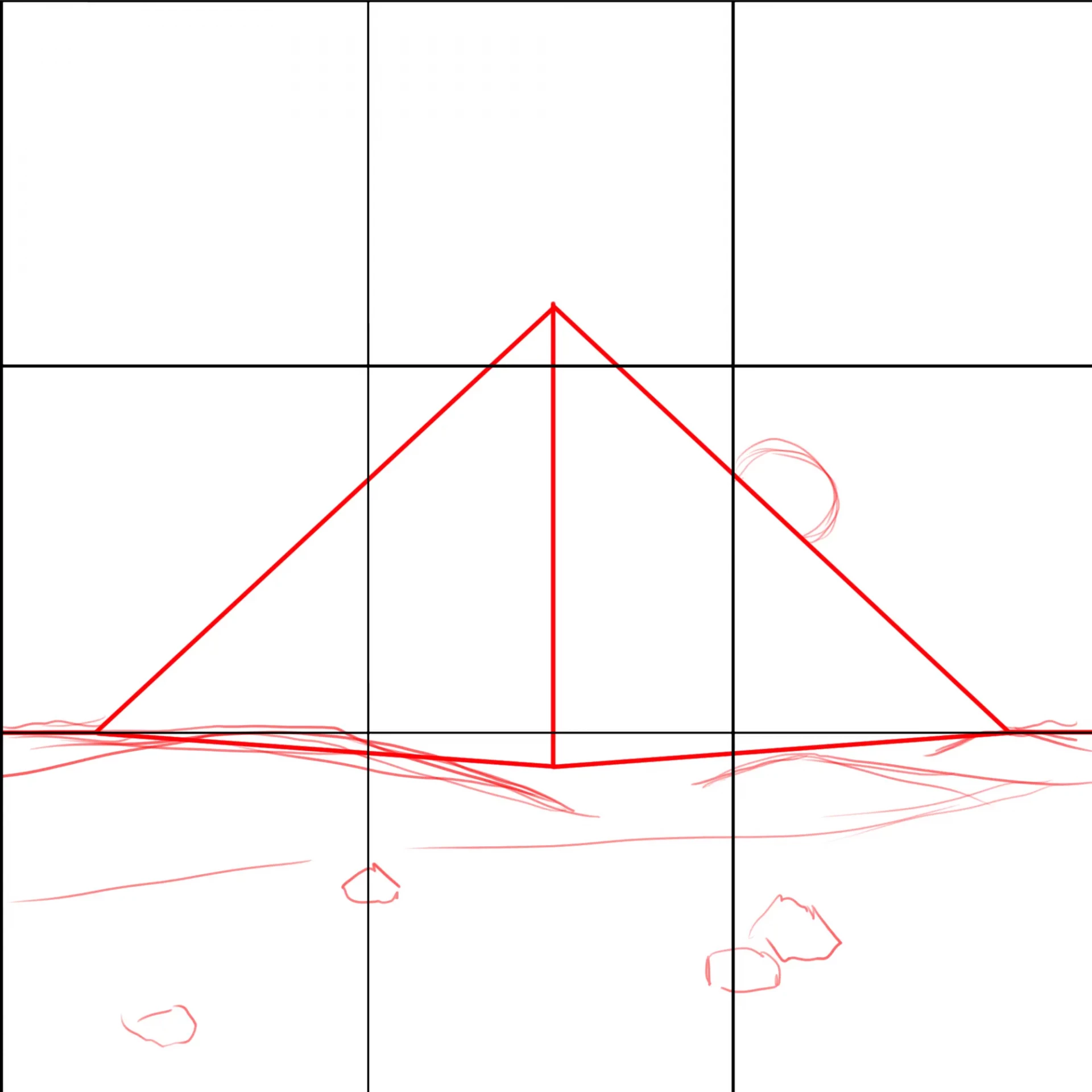 dessiner la structure d’une pyramide