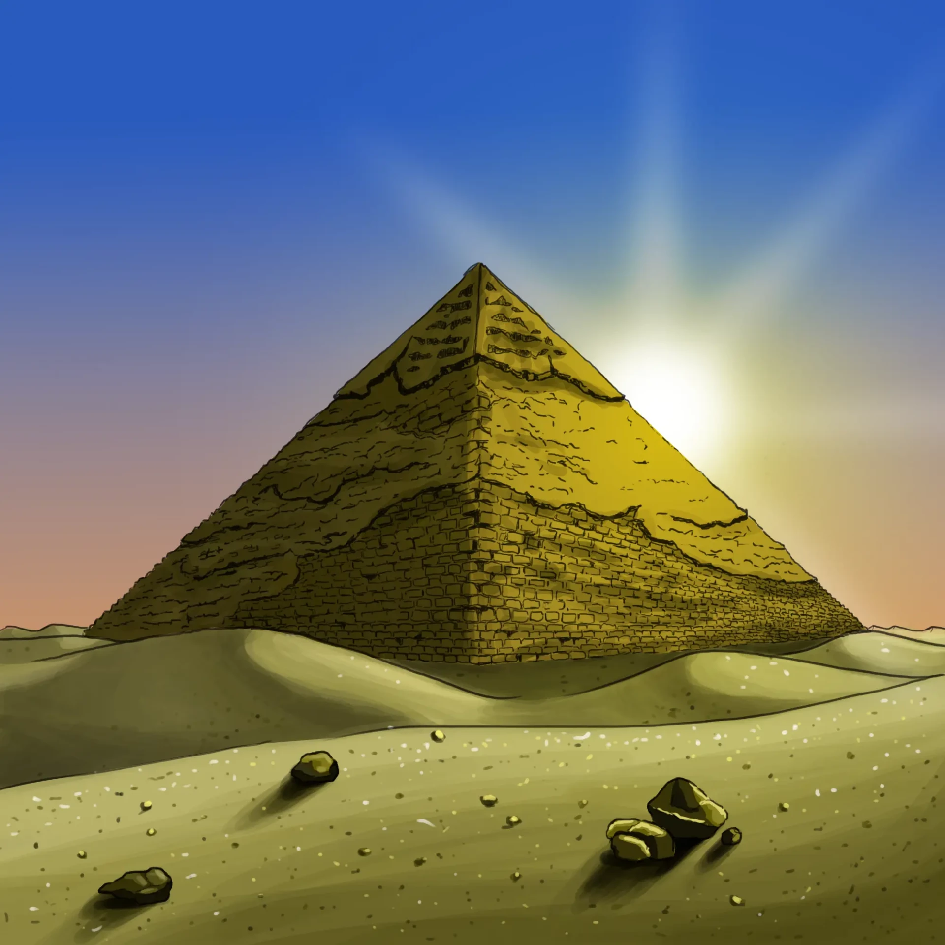 dessiner les zones d’ombre d’une pyramide