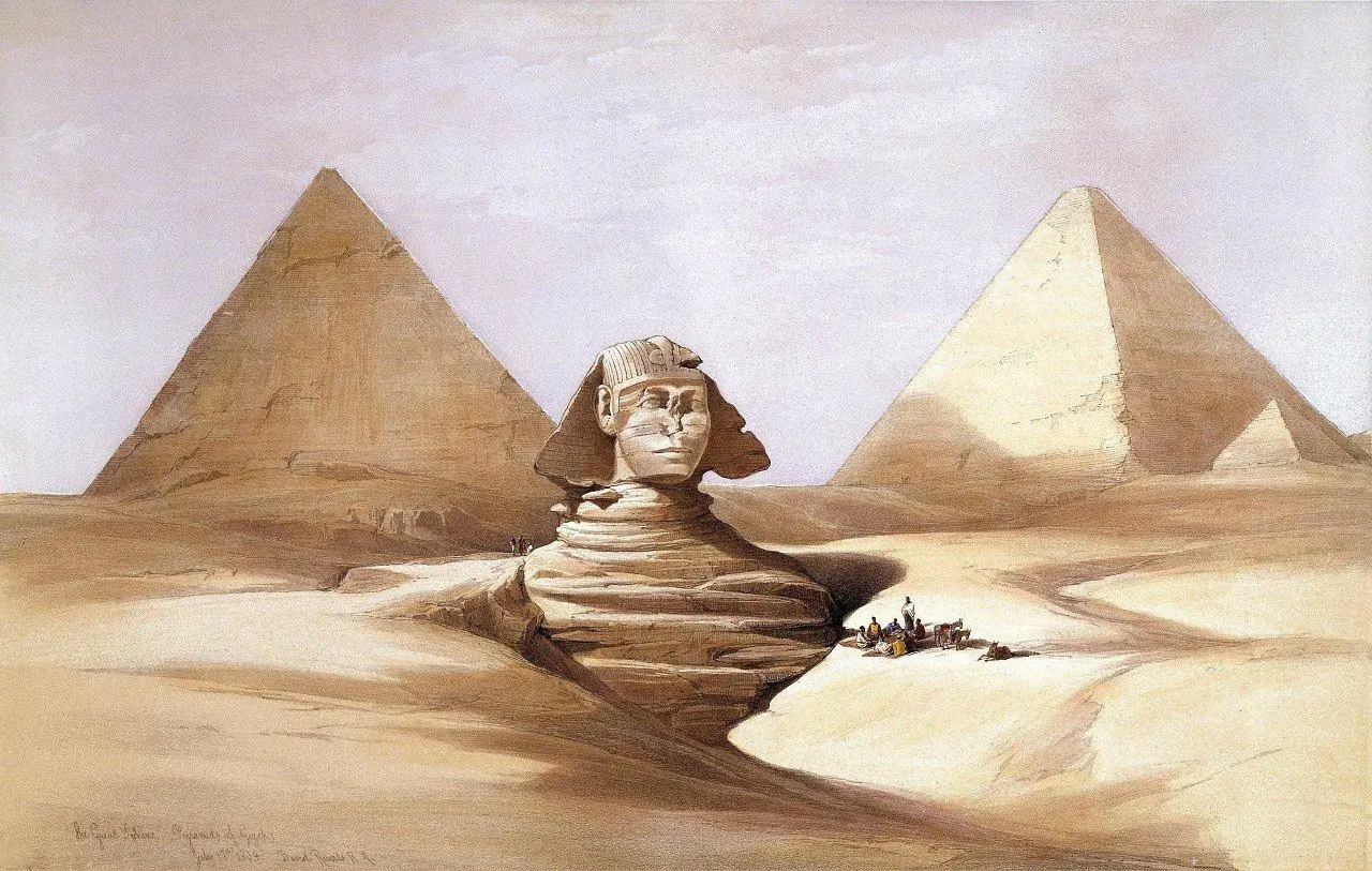 peinture du grand sphinx de David Roberts