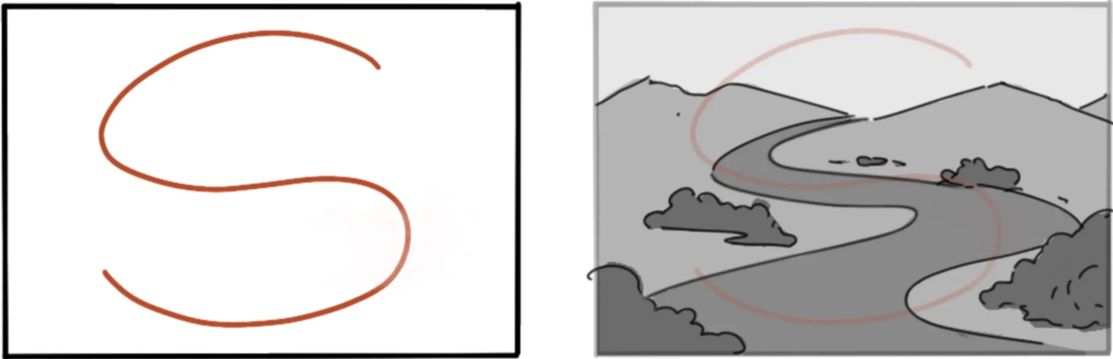 la composition en diagonale en dessin