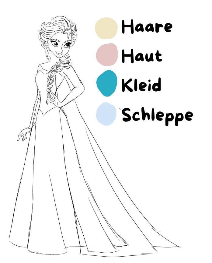 Farbe der Zeichnung der Schneekönigin