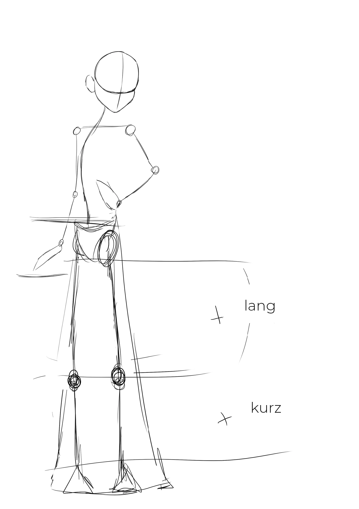 Zeichnung der Beine der Schneekönigin