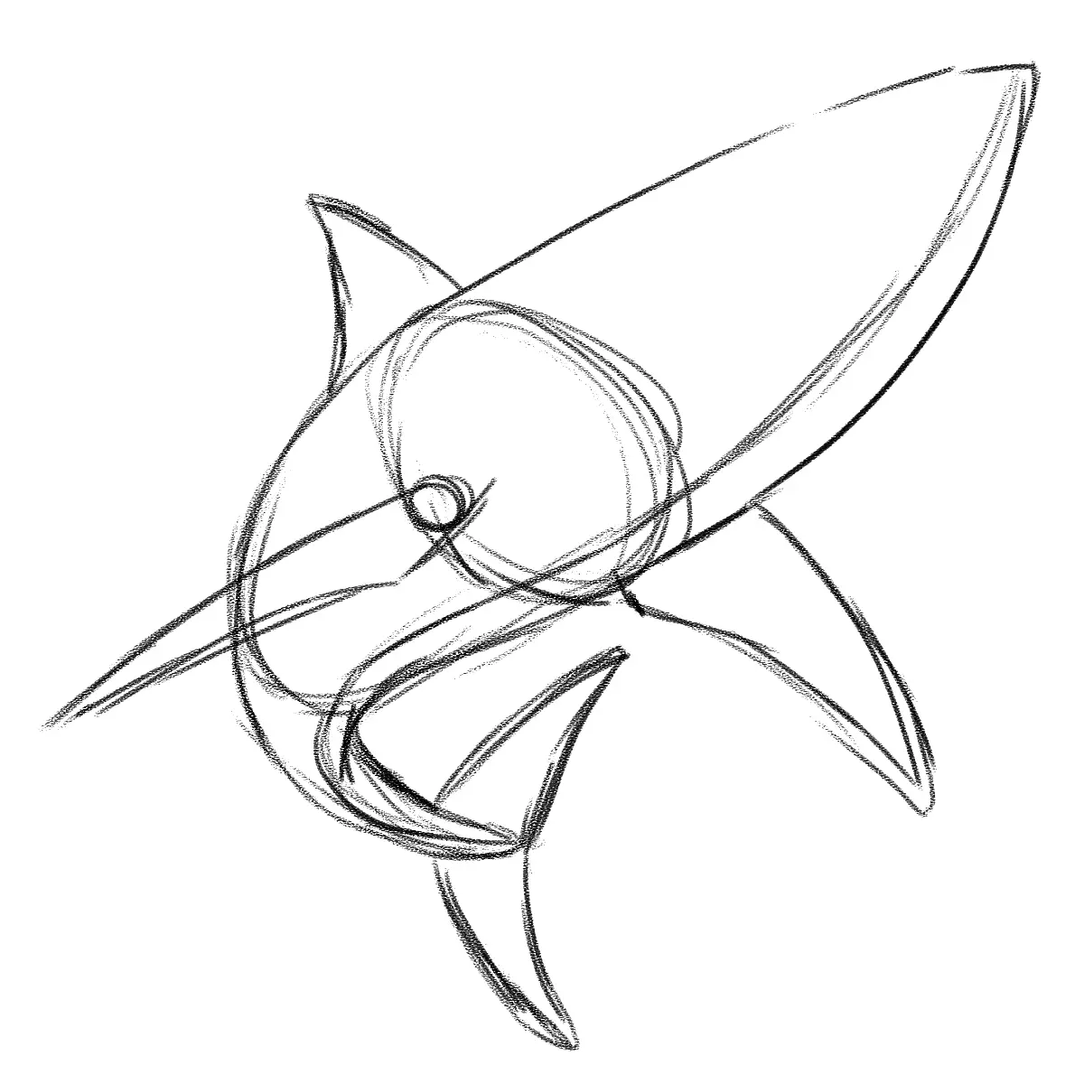 dessiner les nageoires d’un requin