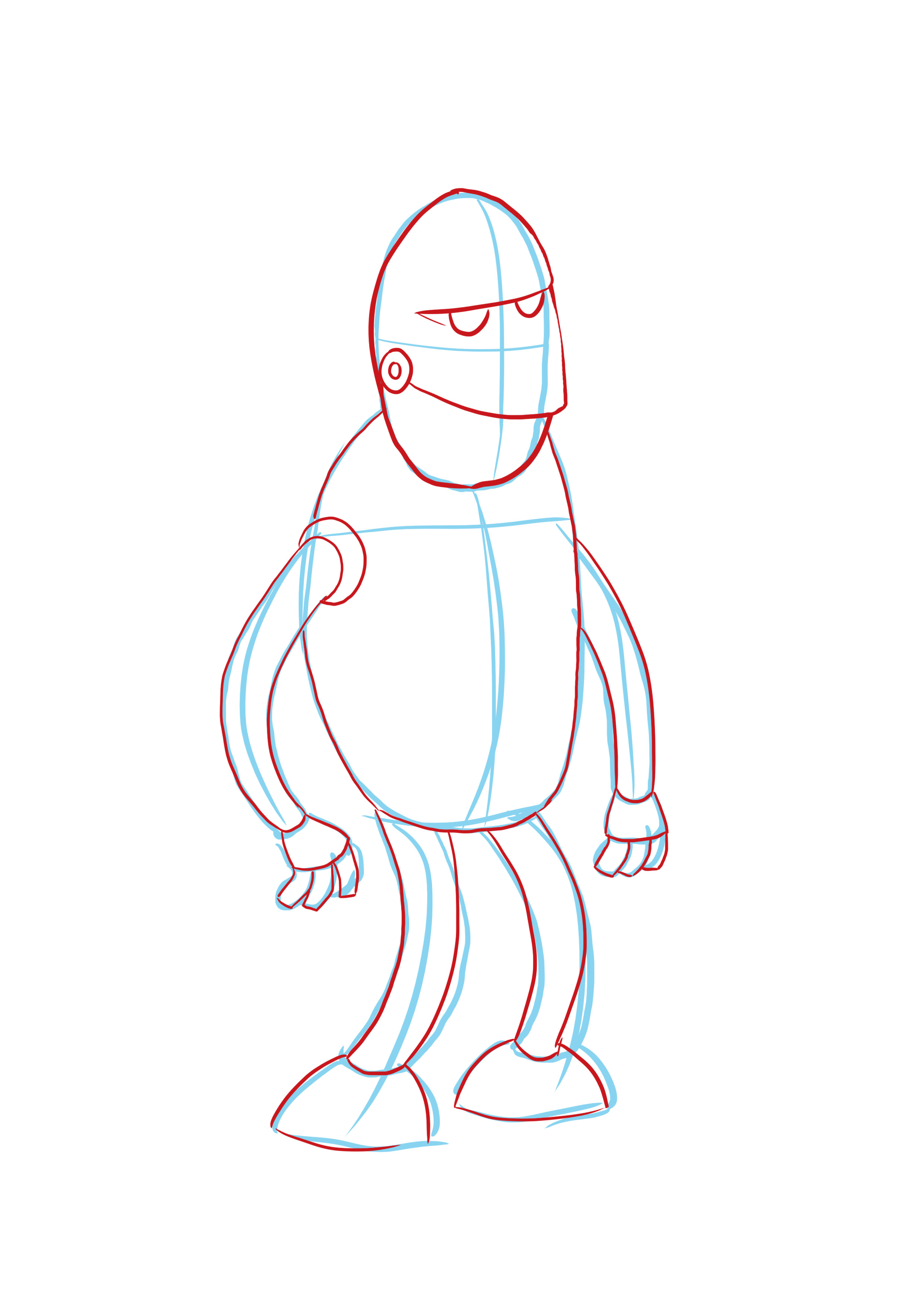 Dessiner les détails du corps du robot cartoon
