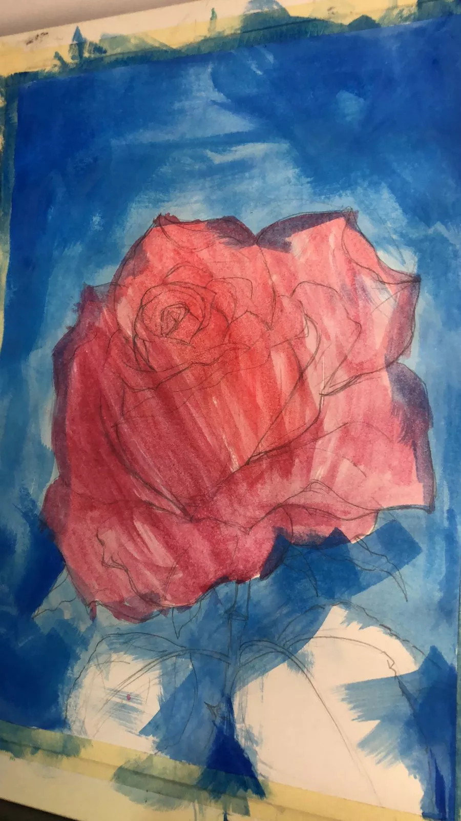 die Farben einer Rose mit Acryl malen
