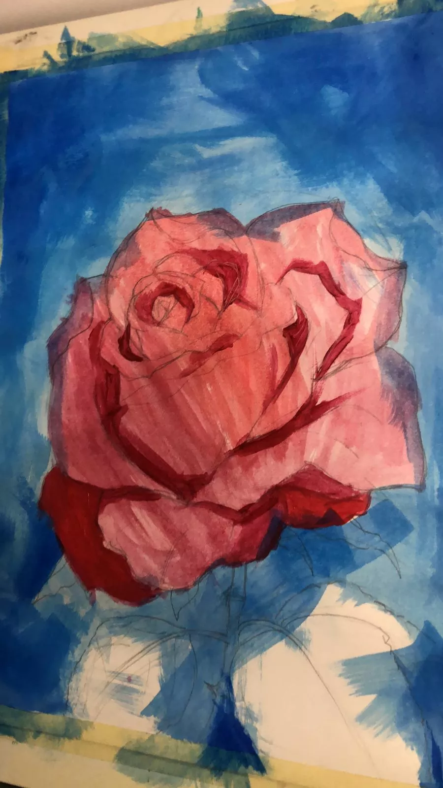 Acrylschatten einer Rose malen