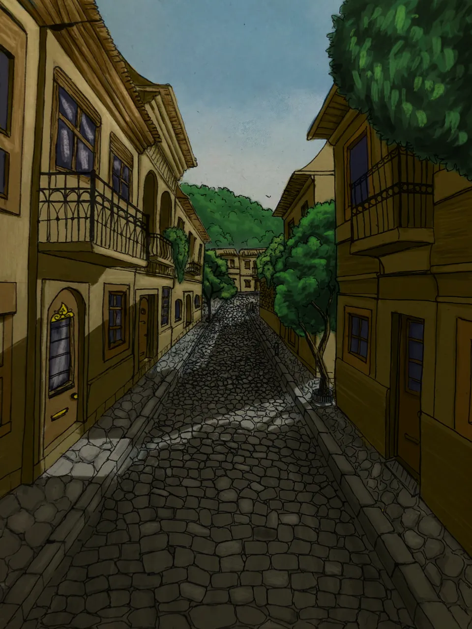 dessin de rue en perspective