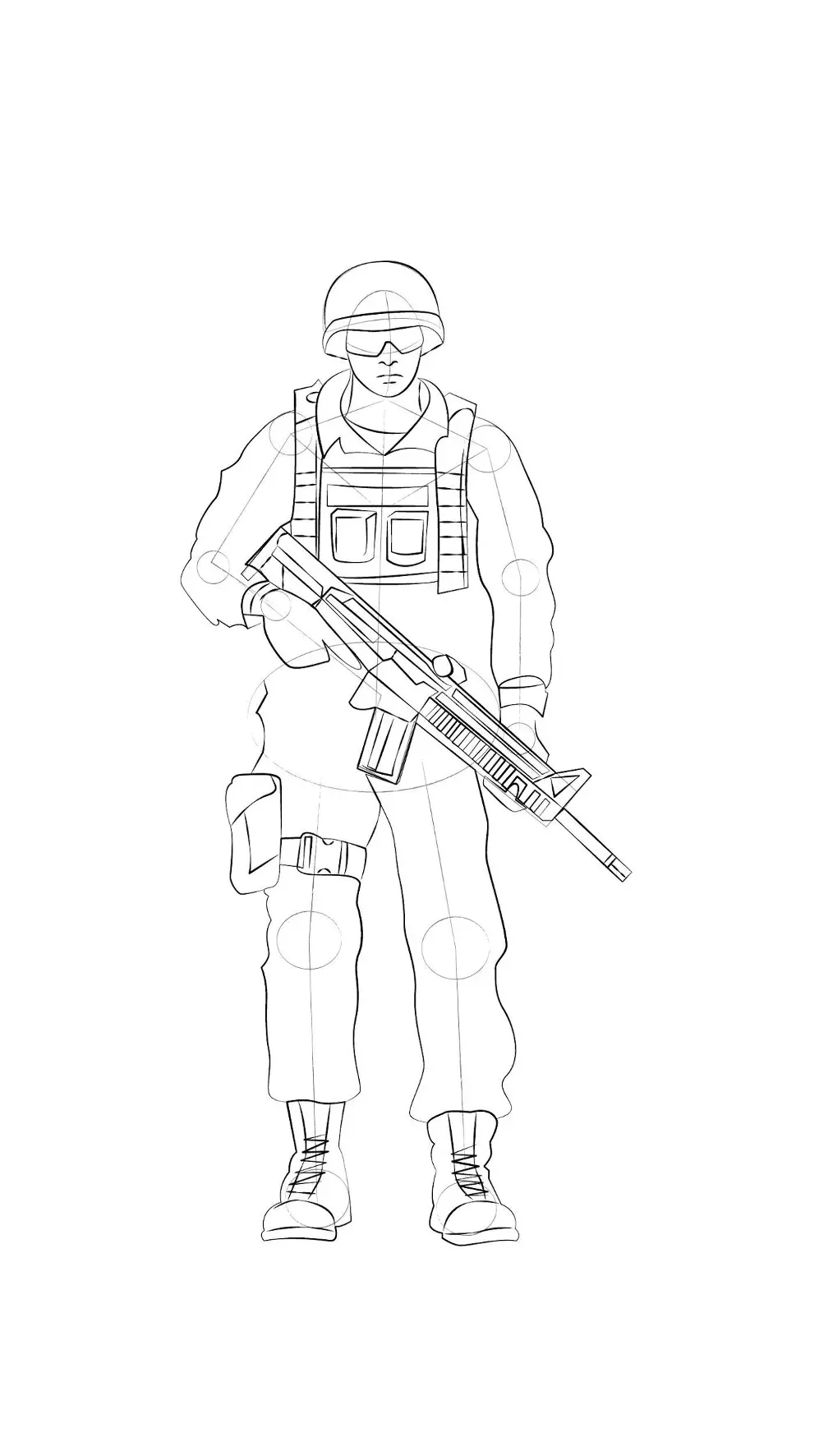 dessin des bottes d’un soldat
