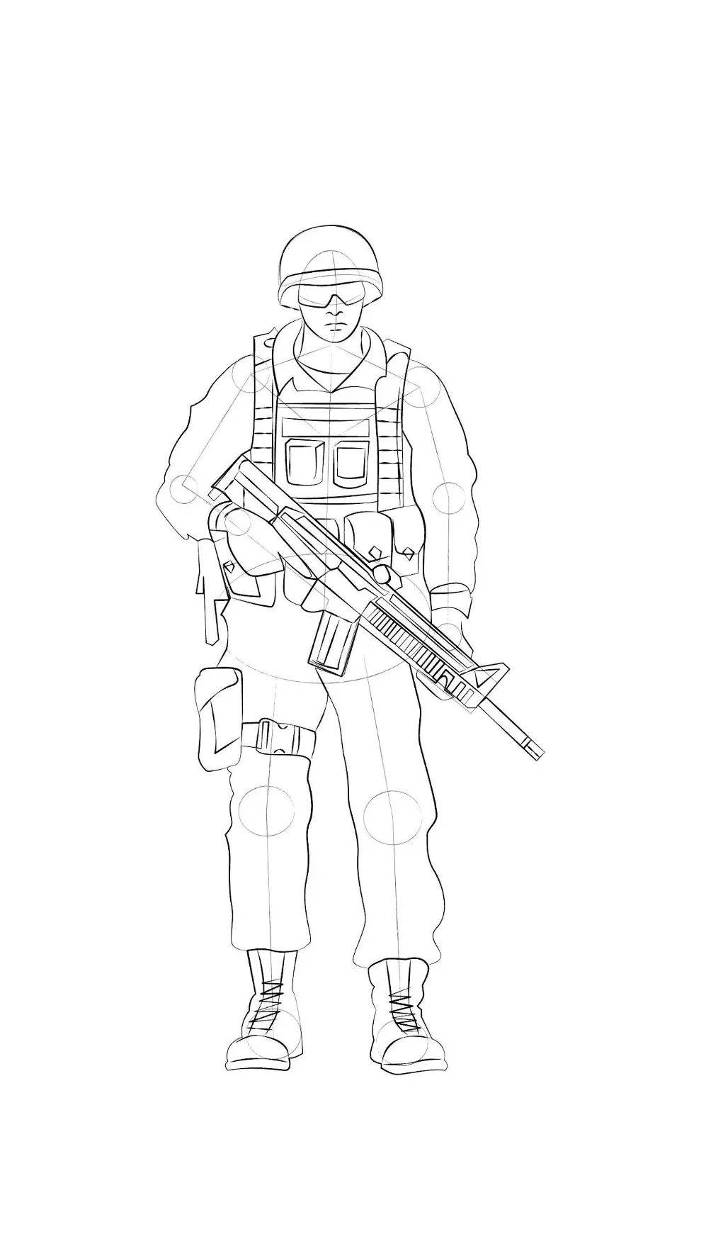 dessin des poches d’un soldat