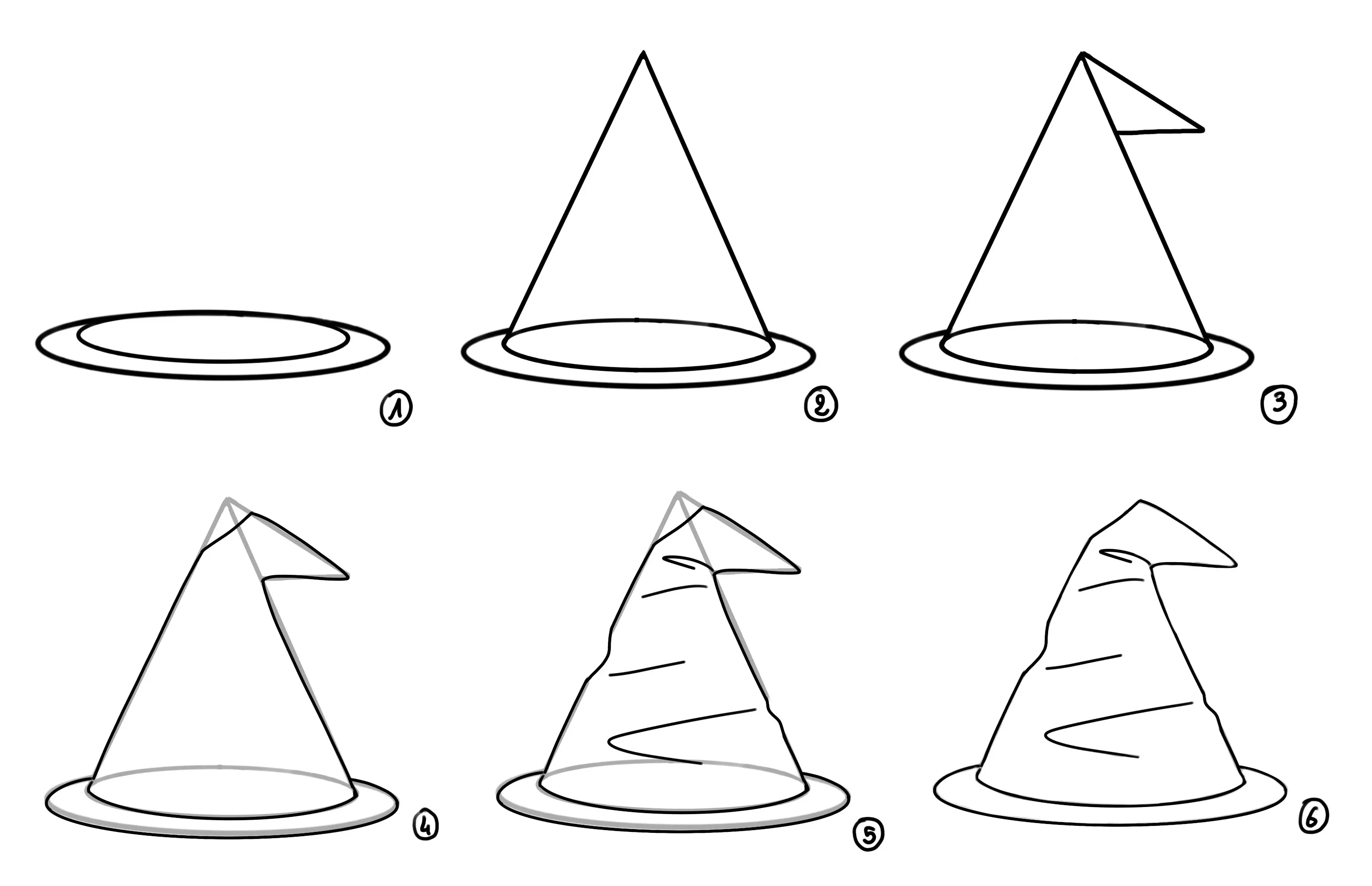 exemples de dessins de chapeaux d’une sorcière