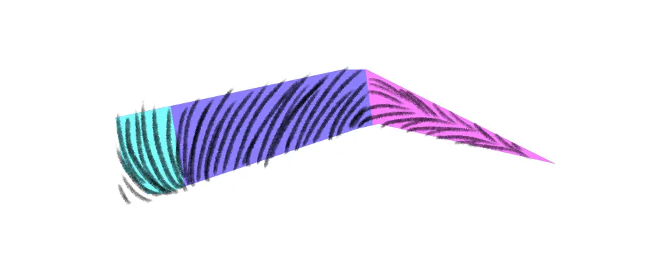 dessiner l’extrémité d’un sourcil