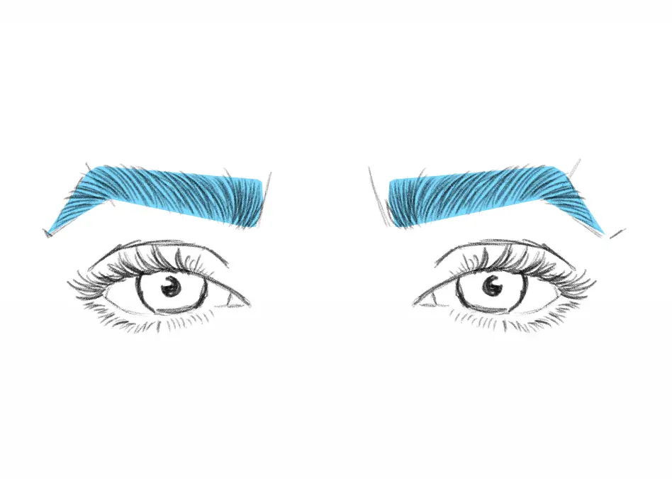 dessin de sourcils sur un visage neutre
