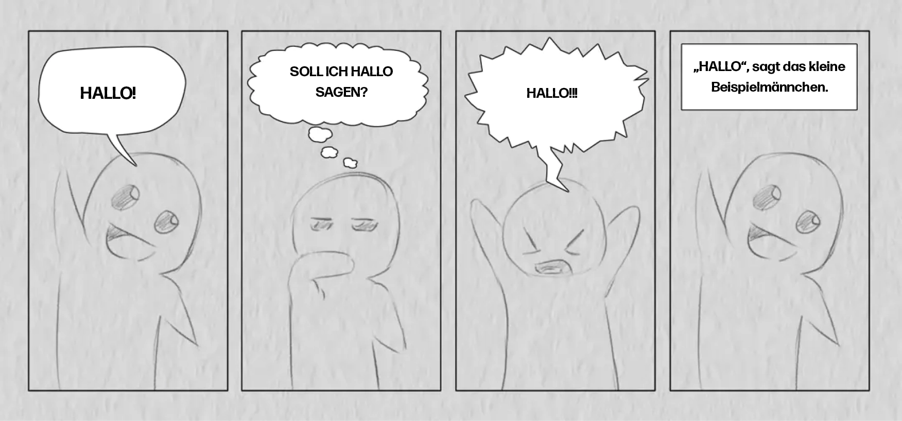 Zeichnung der Sprechblasen auf einer Comicseite