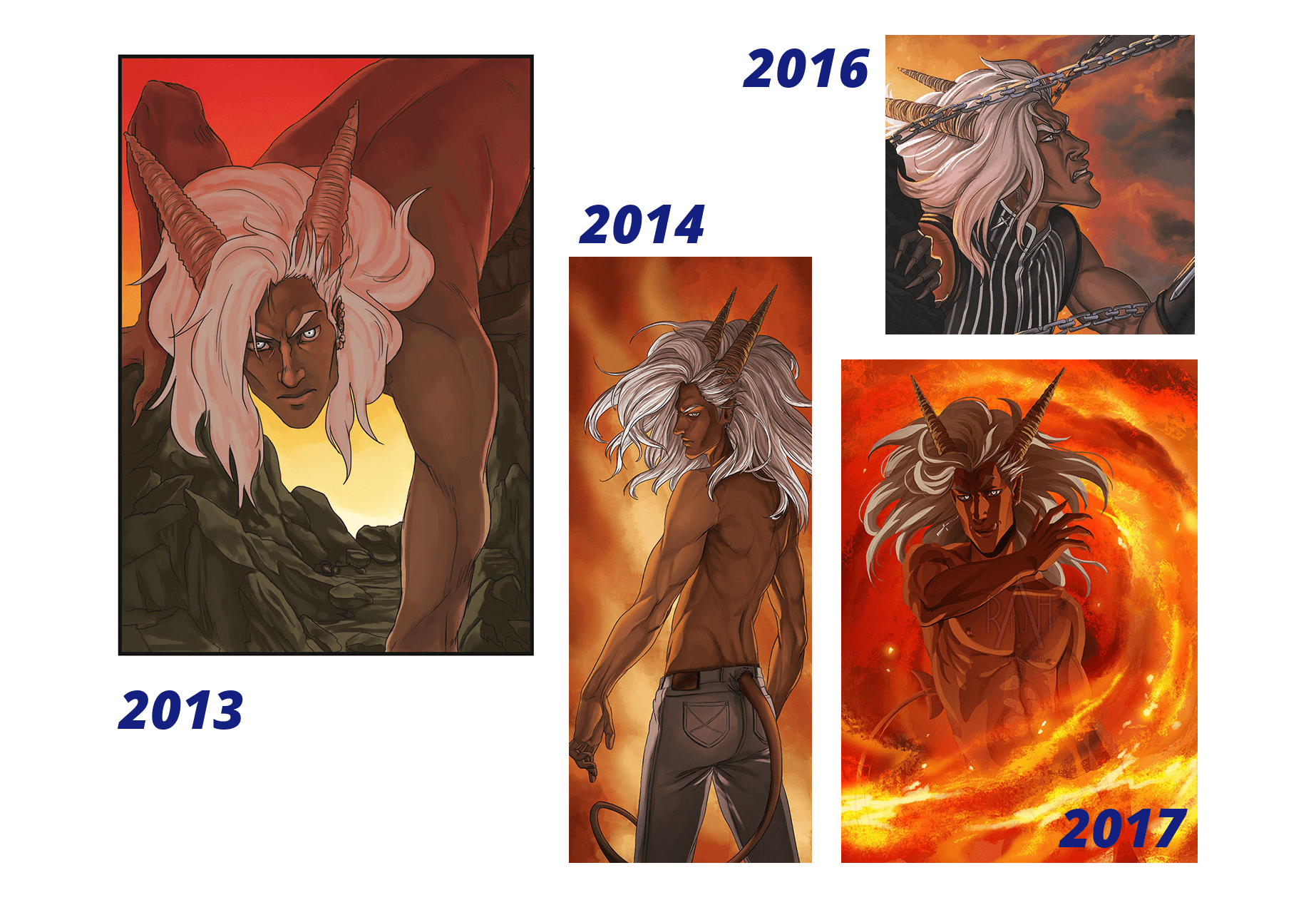 Evolution du style de dessin entre 2013 et 2017
